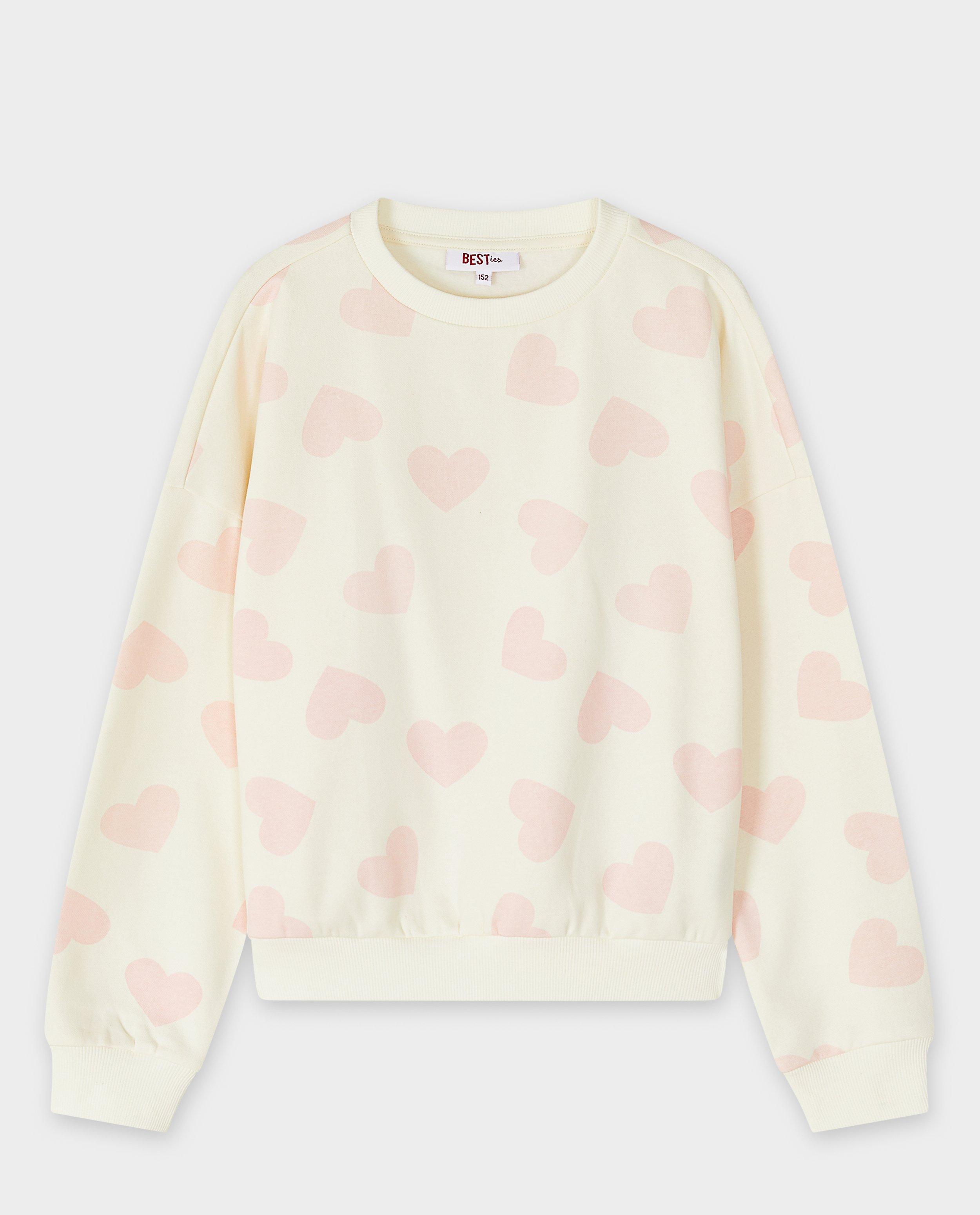 Sweaters - Sweater met hartjesprint, oversized fit