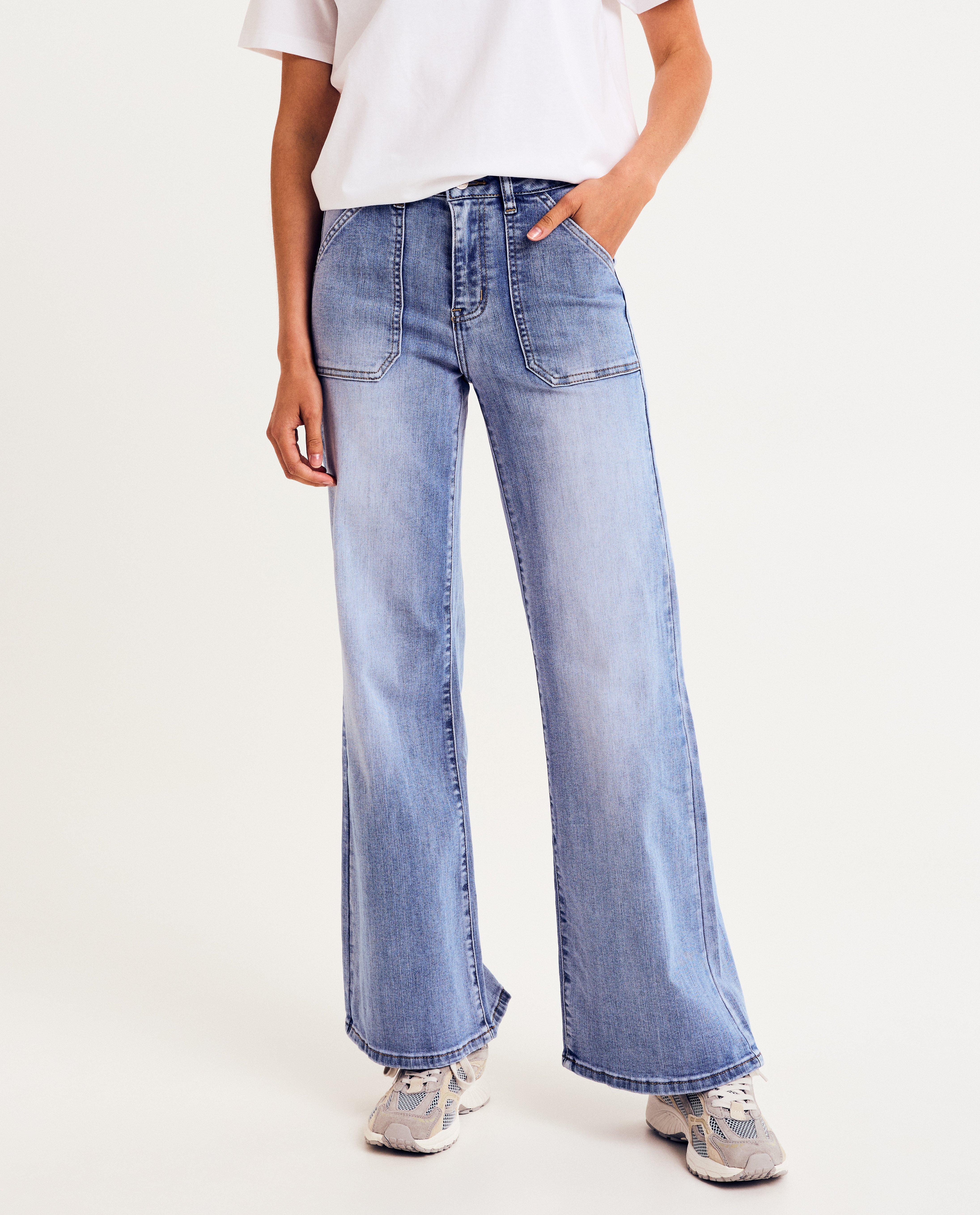 Jeans - Blauwe jeans, flared fit