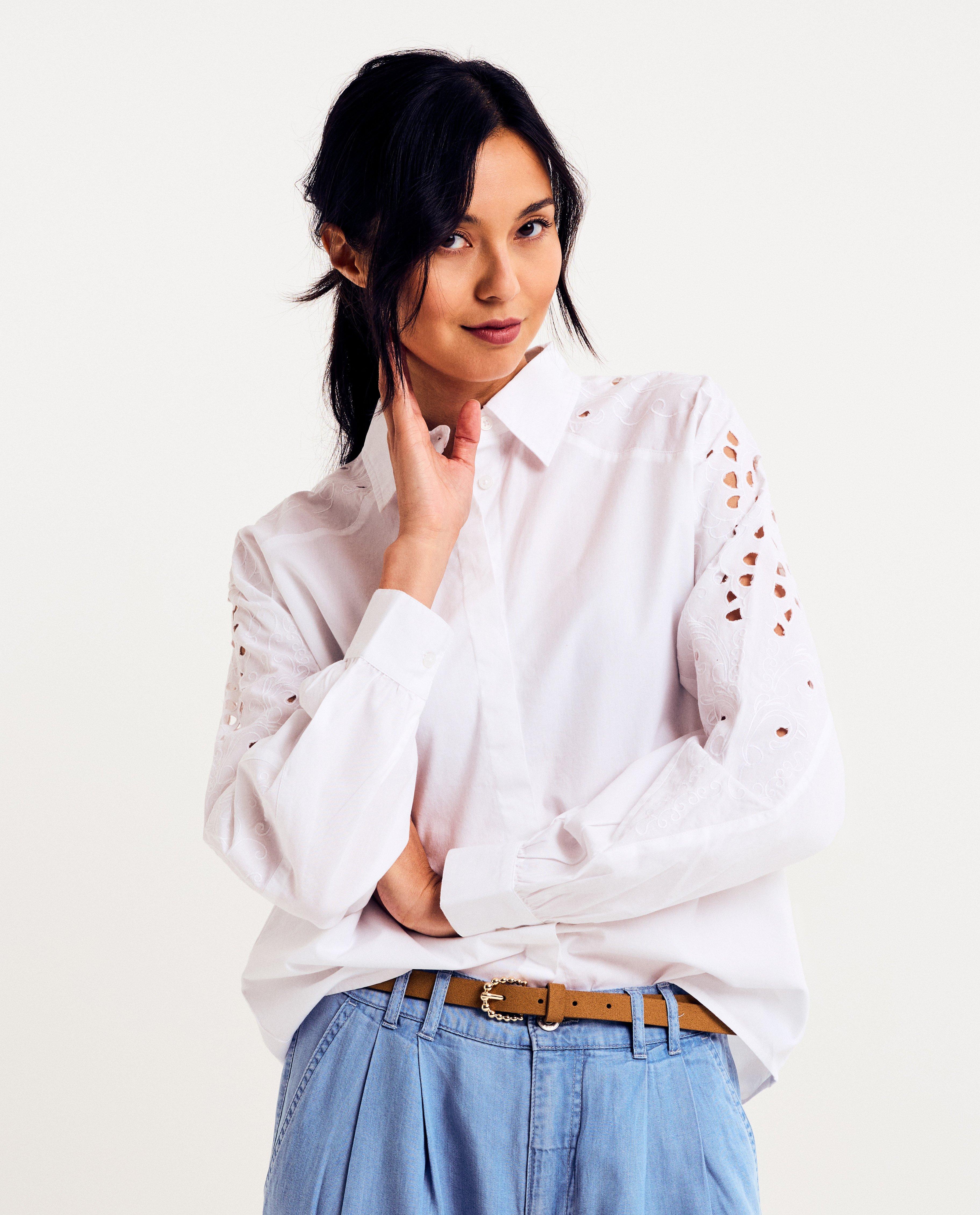 Hemd met broderie anglaise