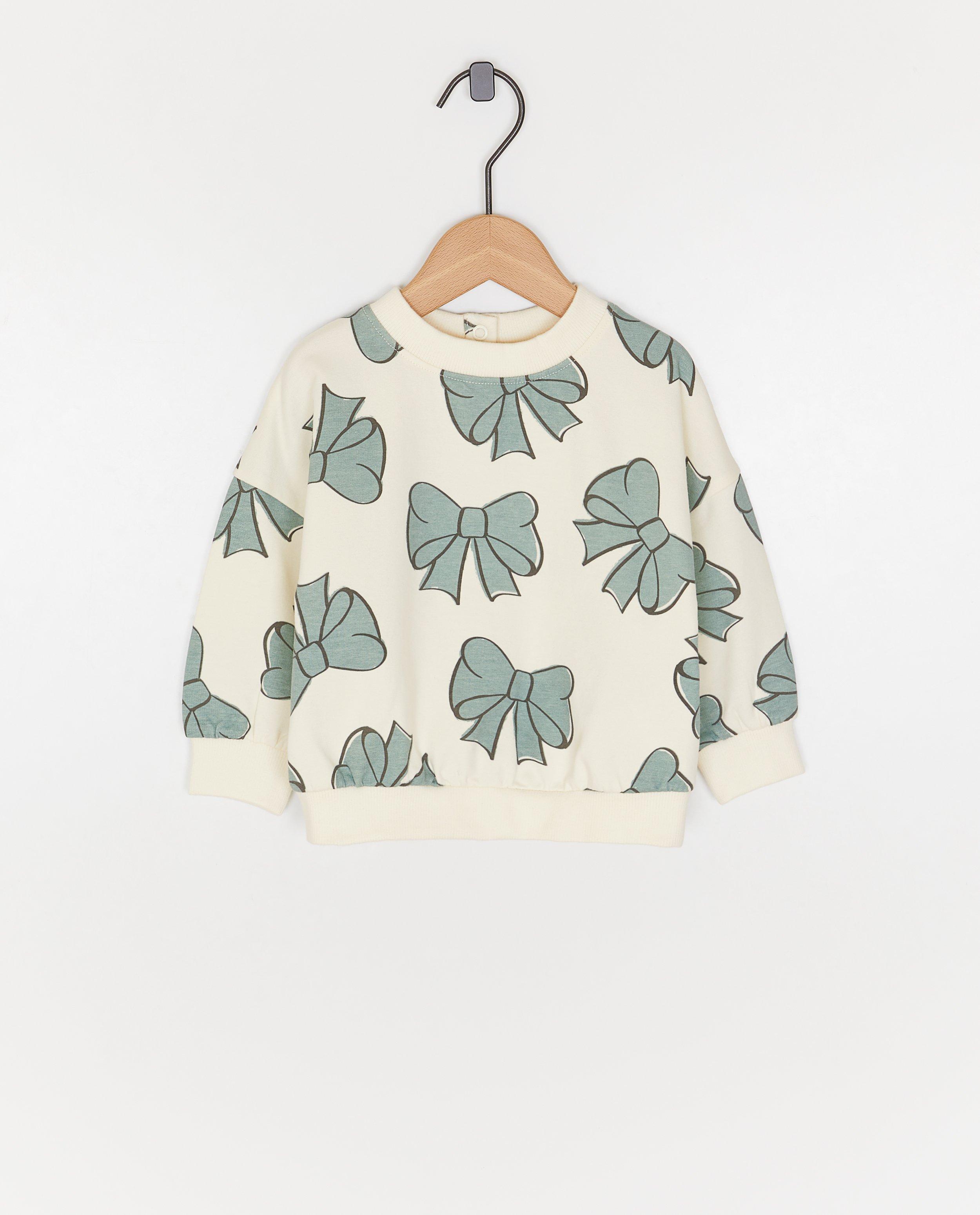 Sweater met strikkenprint, loose fit