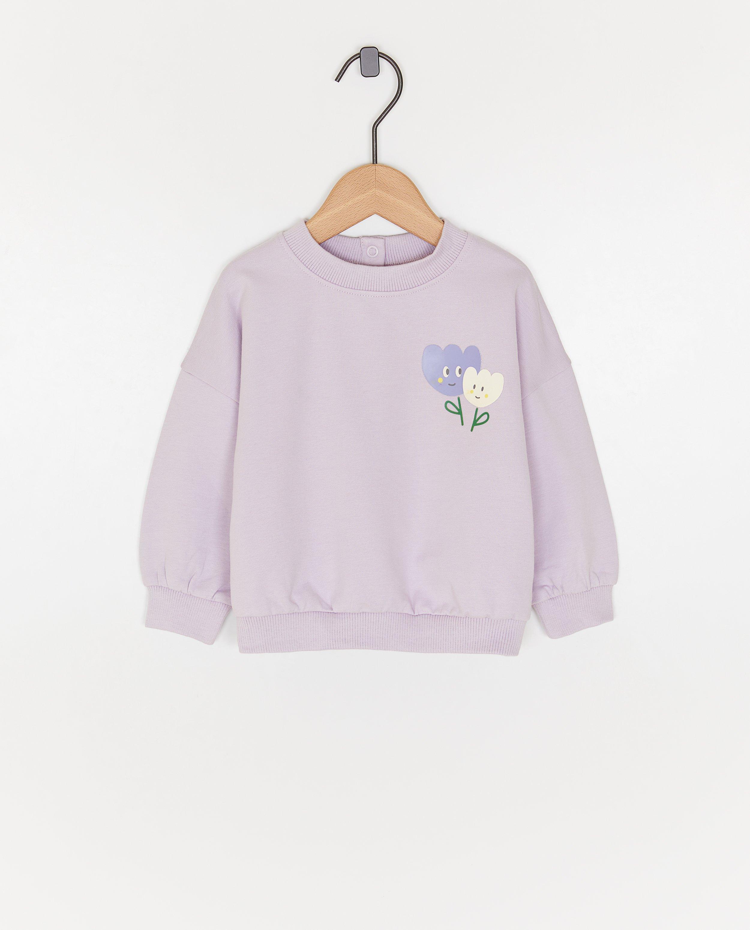 Sweater met reliëfprint bloemen, loose fit