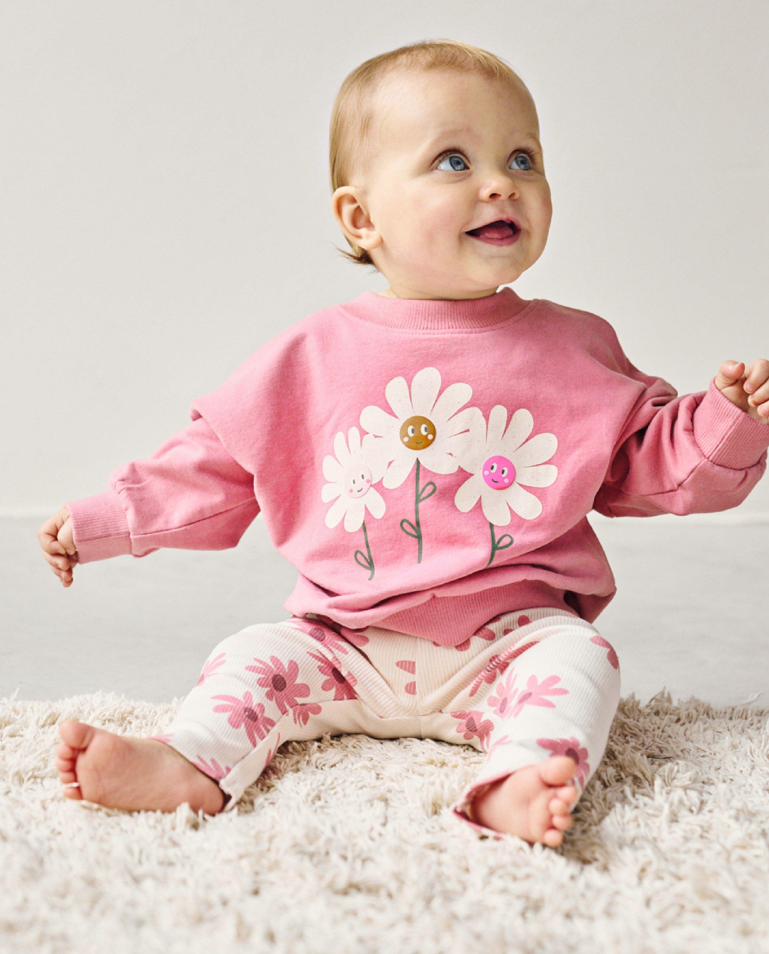 Sweater met reliëfprint bloemen, loose fit