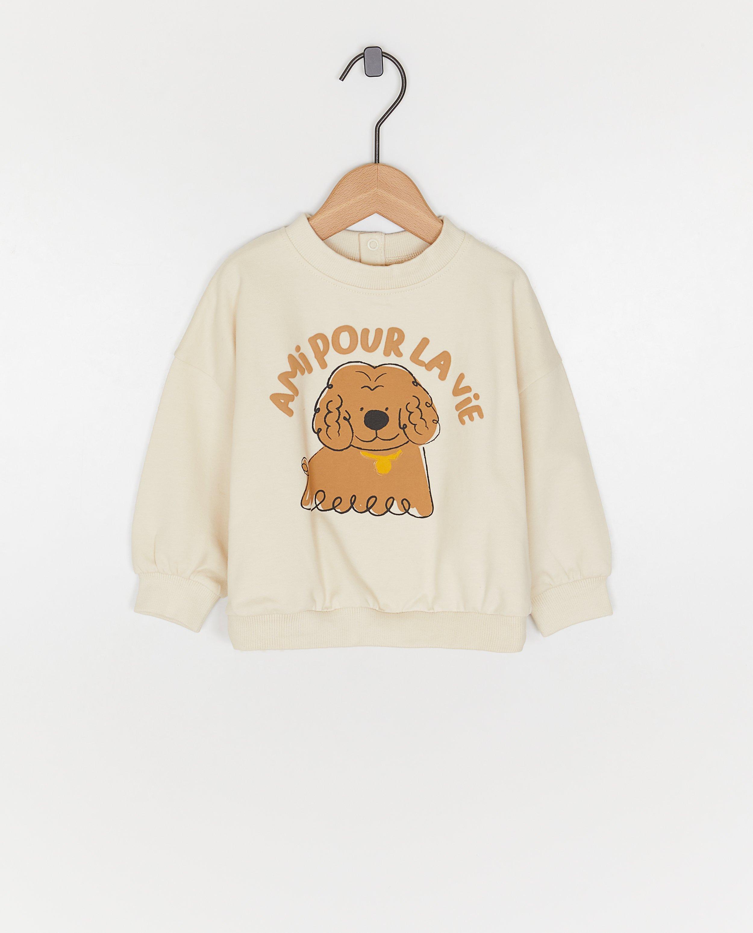 Sweater met vliegtuigprint, loose fit