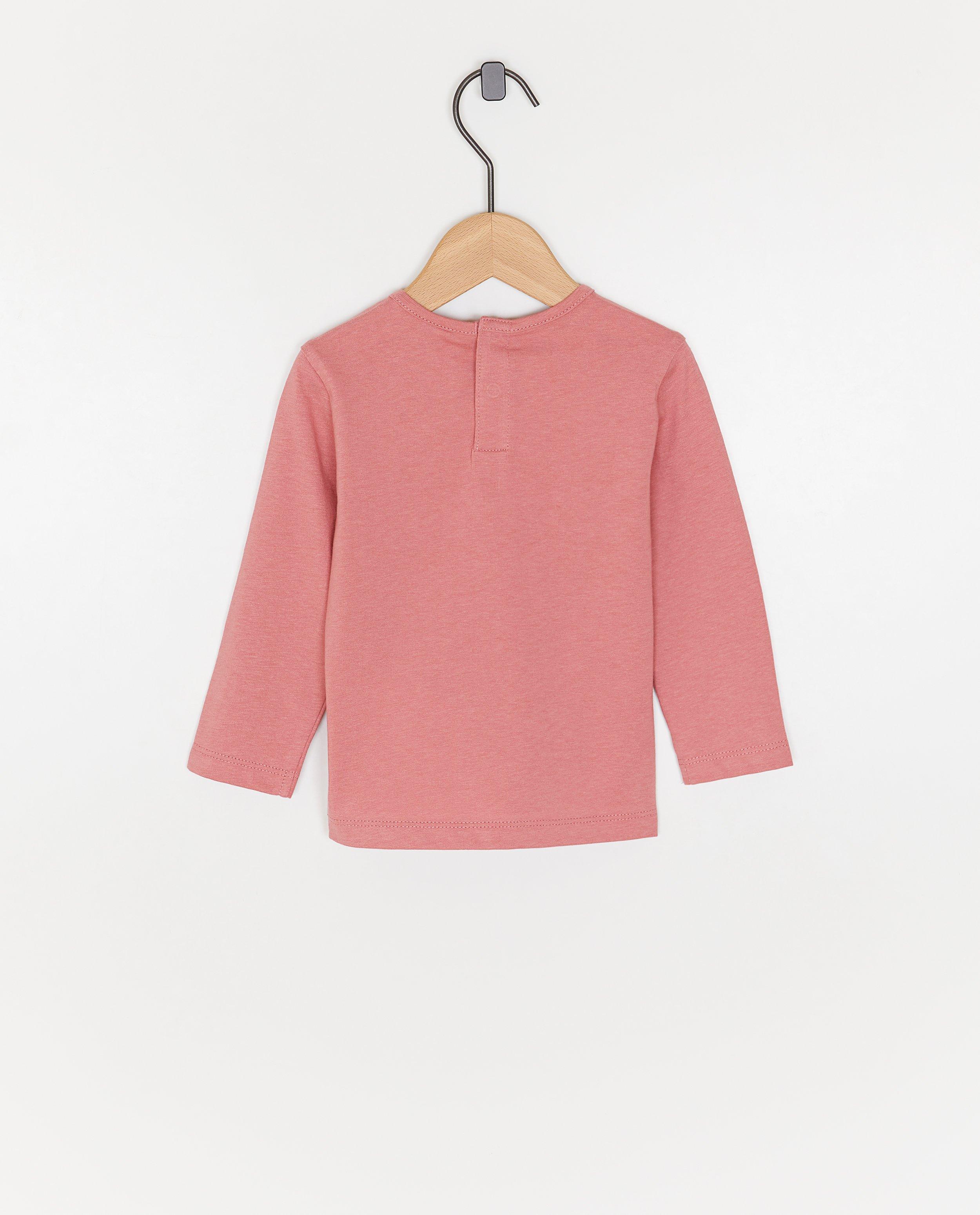 T-shirts - Longsleeve met kleine reliëfprint kers