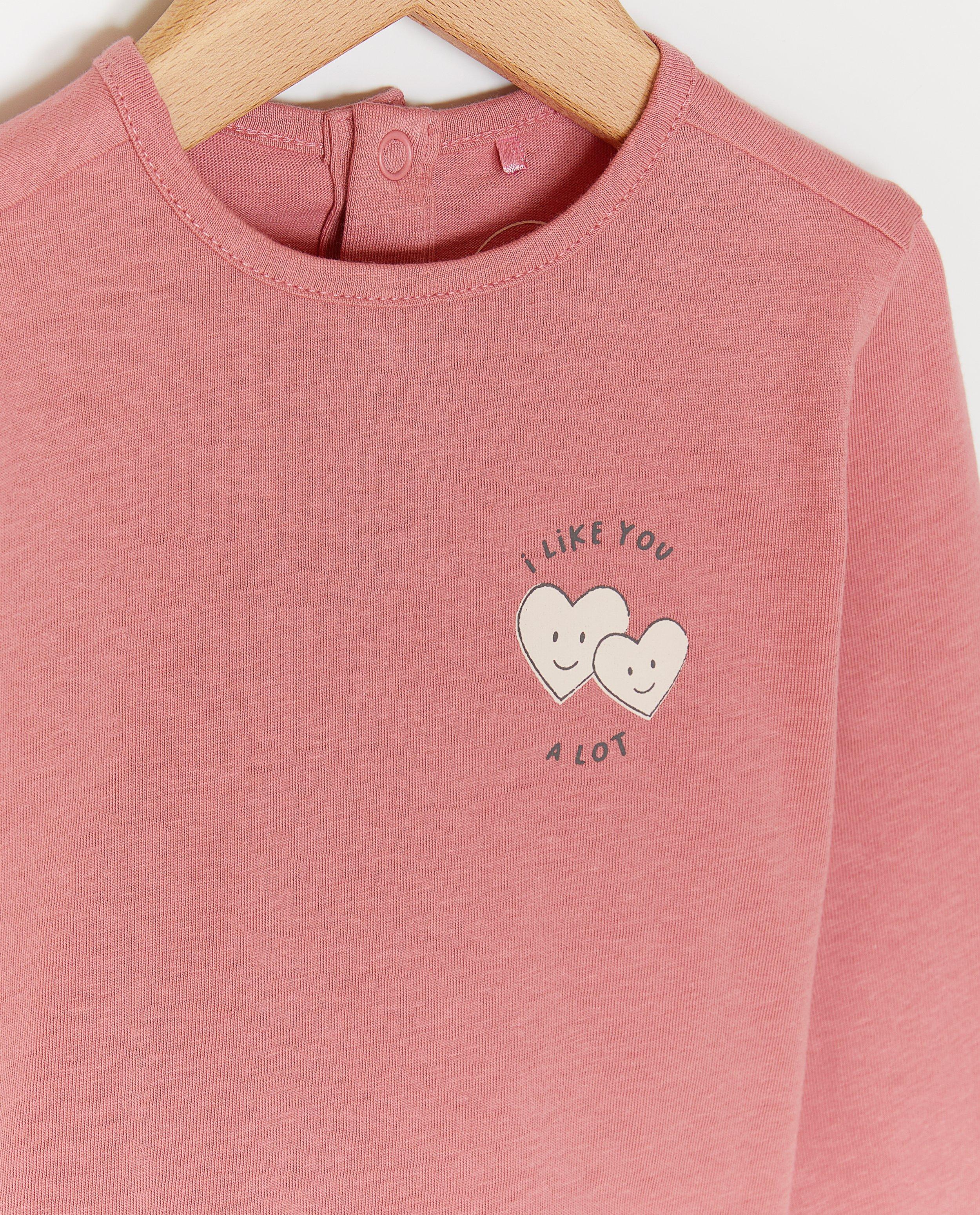 T-shirts - Longsleeve met kleine reliëfprint kers