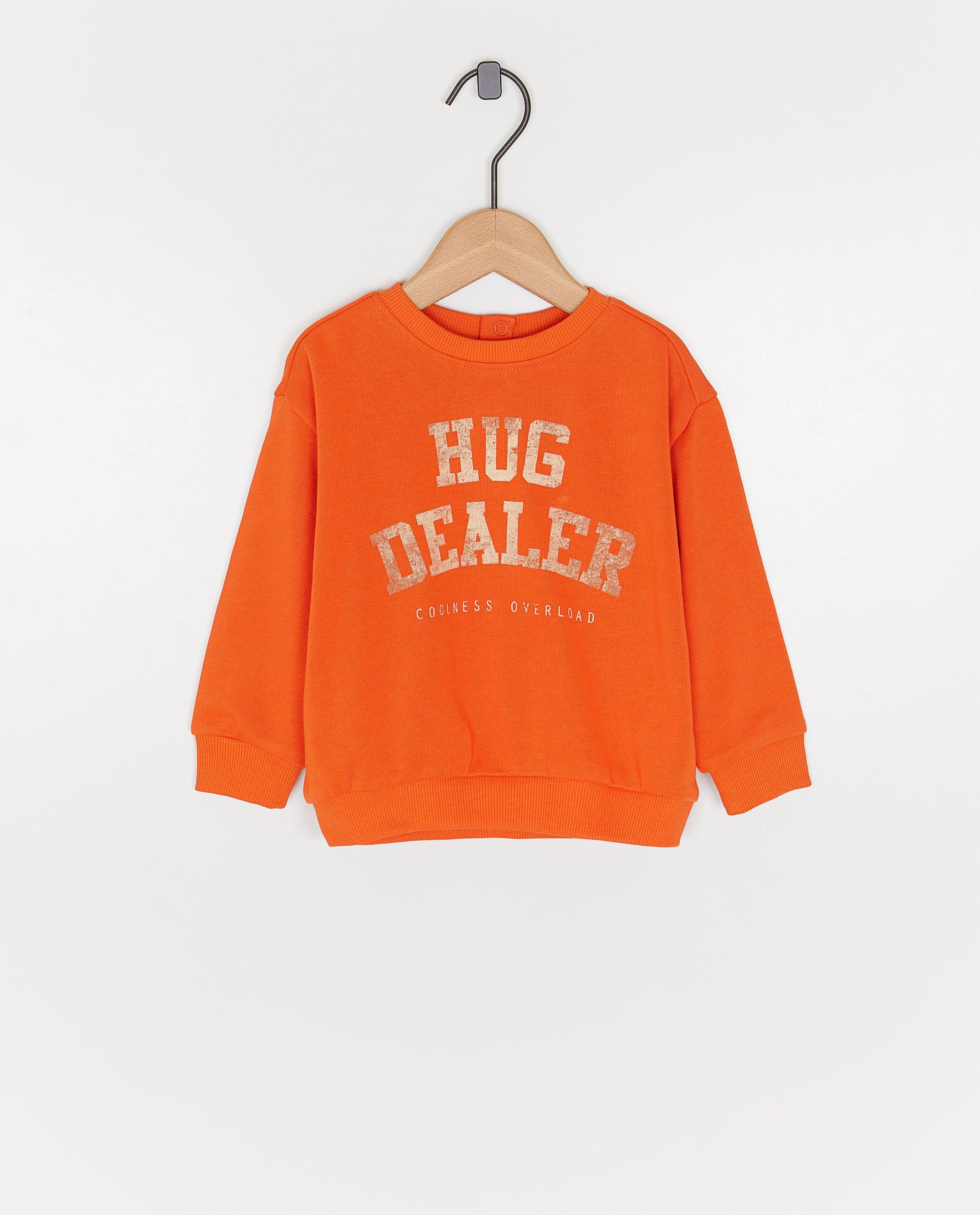 Sweater met opschrift Hug Dealer - null - Besties