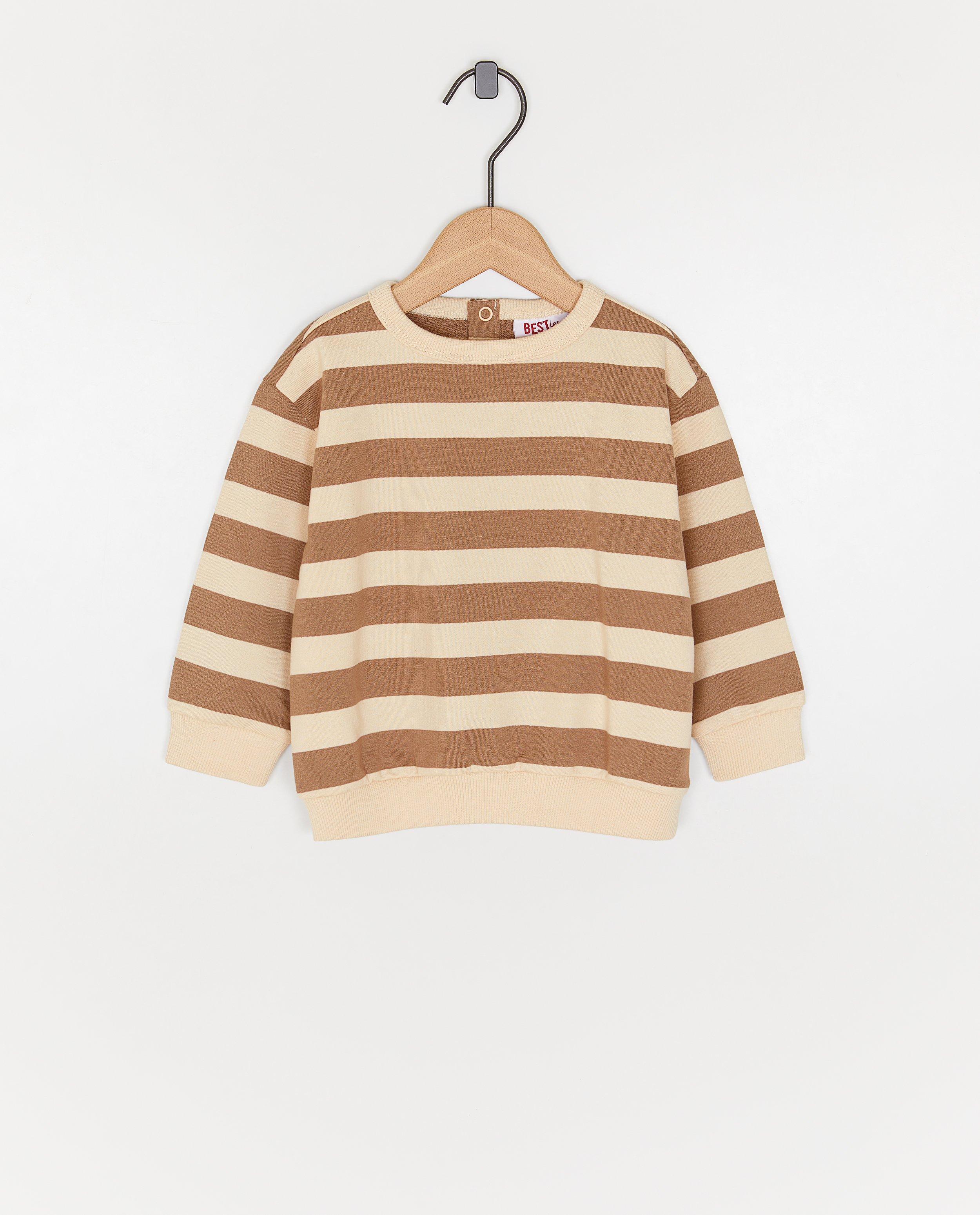 Sweat &agrave; rayures, relaxed fit - D&eacute;tails du produit - brun - image num&eacute;ro 1