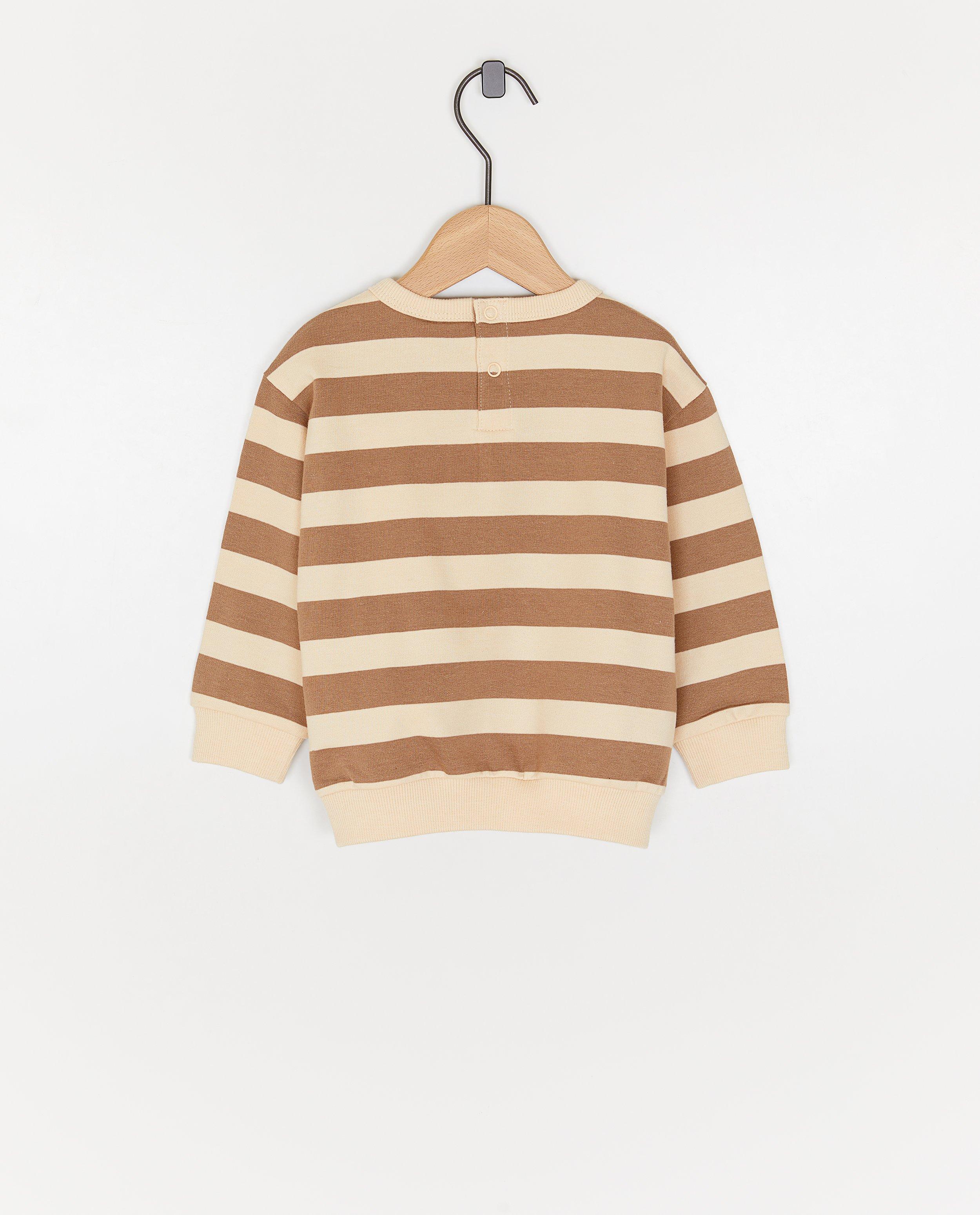 Sweat &agrave; rayures, relaxed fit - D&eacute;tails du produit - brun - image num&eacute;ro 2