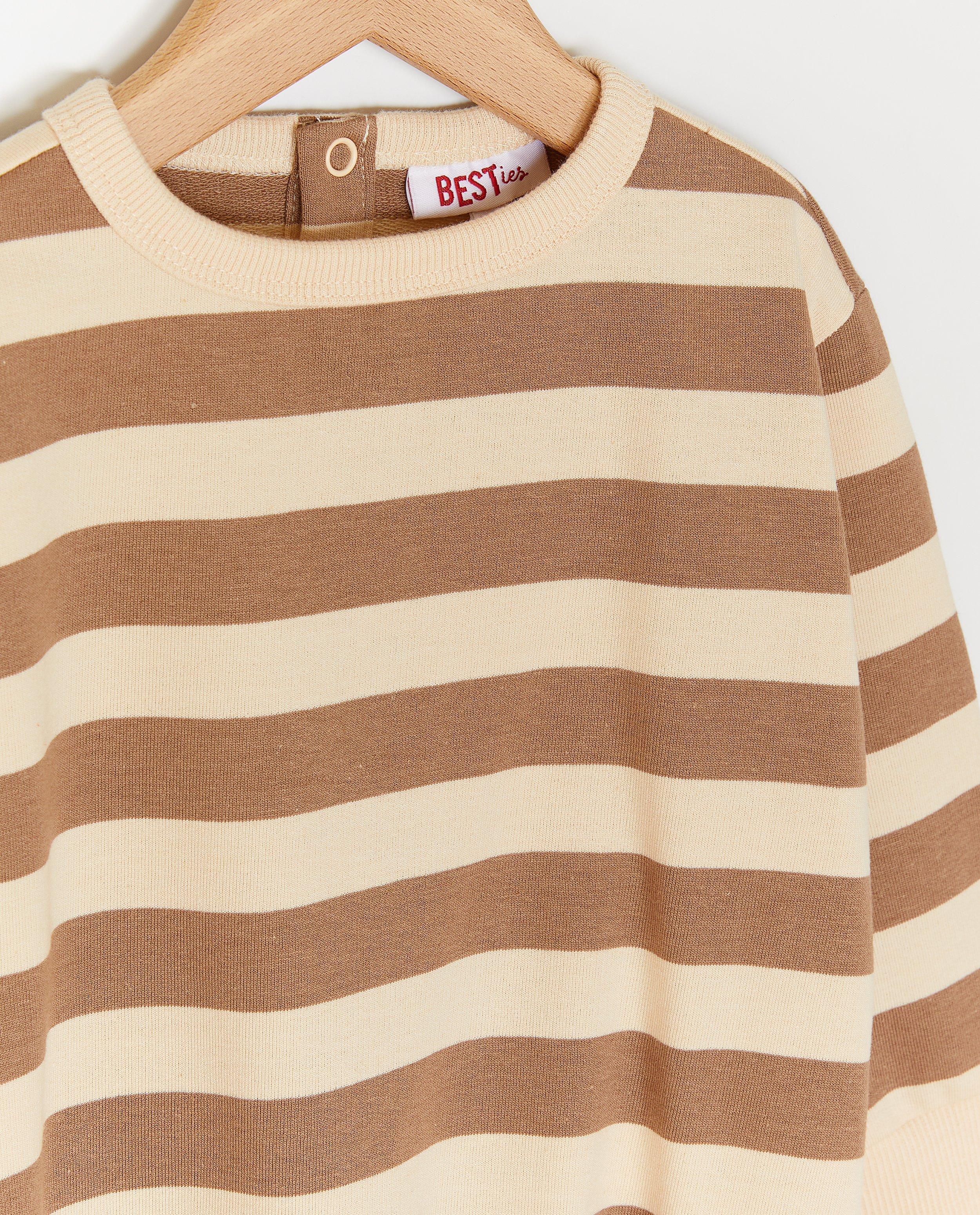 Sweat &agrave; rayures, relaxed fit - D&eacute;tails du produit - brun - image num&eacute;ro 3