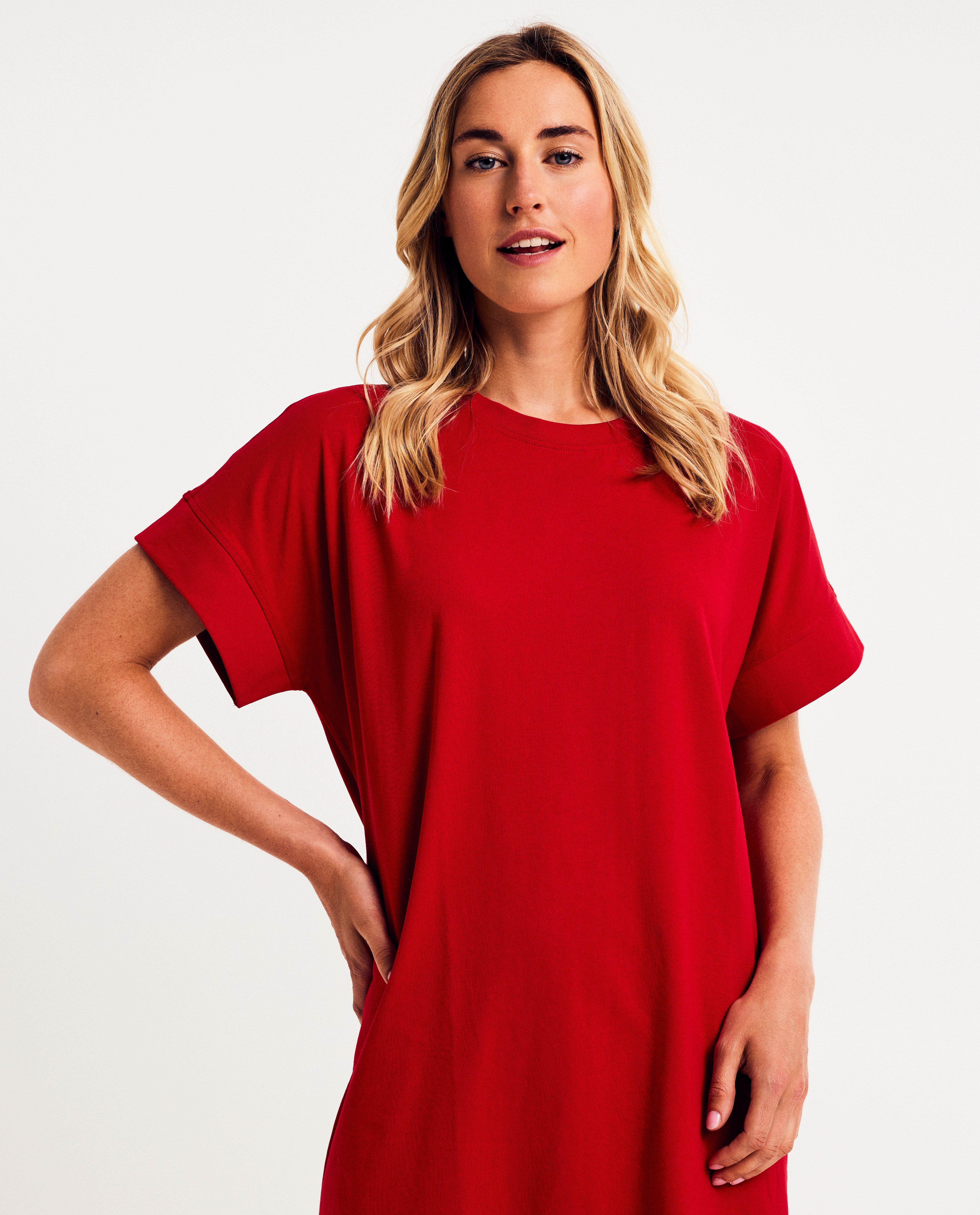 Kleedjes - Rode T-shirtjurk