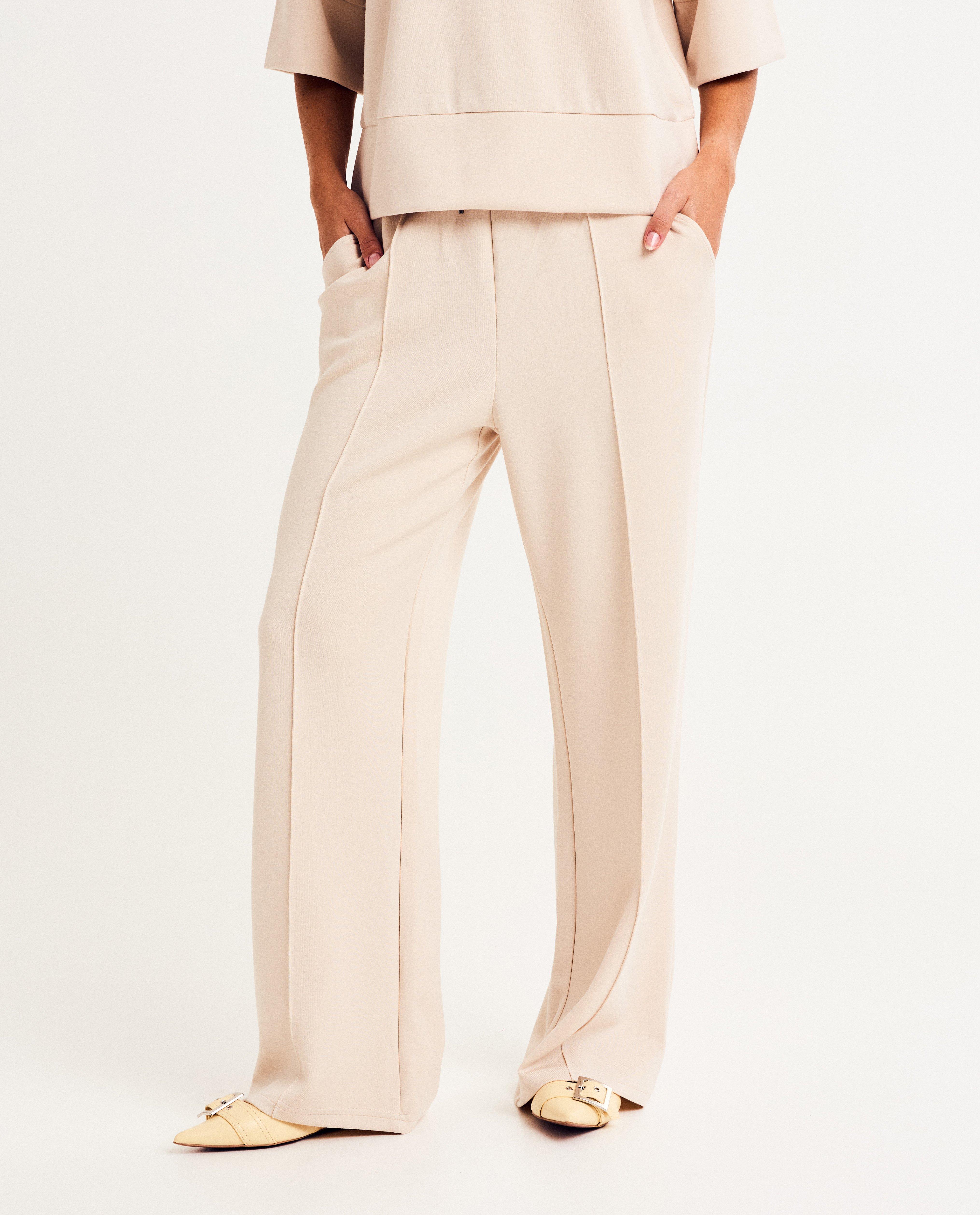 Beige broek met plooien - Product Detail - lichtbeige - afbeelding nummer 3