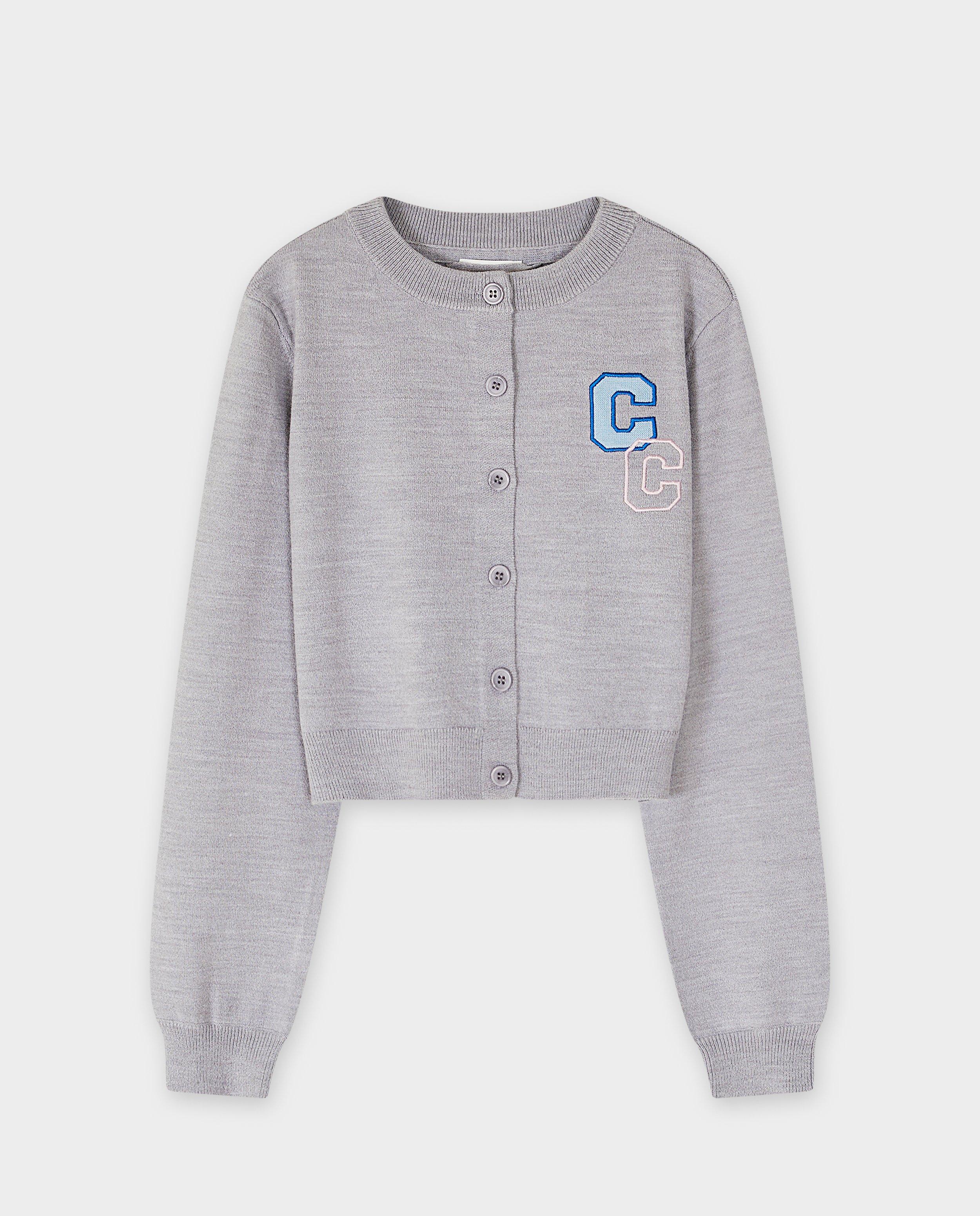 Cardigan - Cardigan met geborduurde backprint Moustache, 116-164