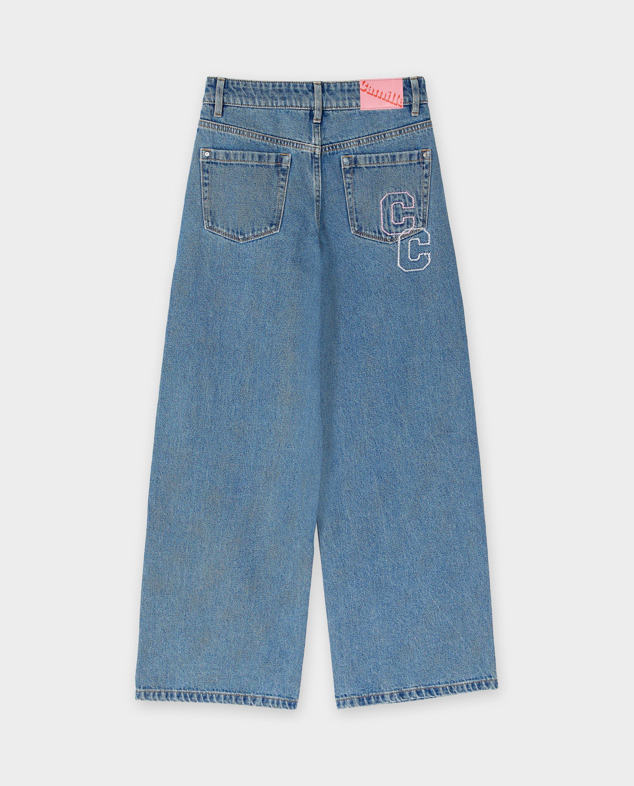 Jeans - Jeans met geborduurd opschrift, wide fit, 116-164
