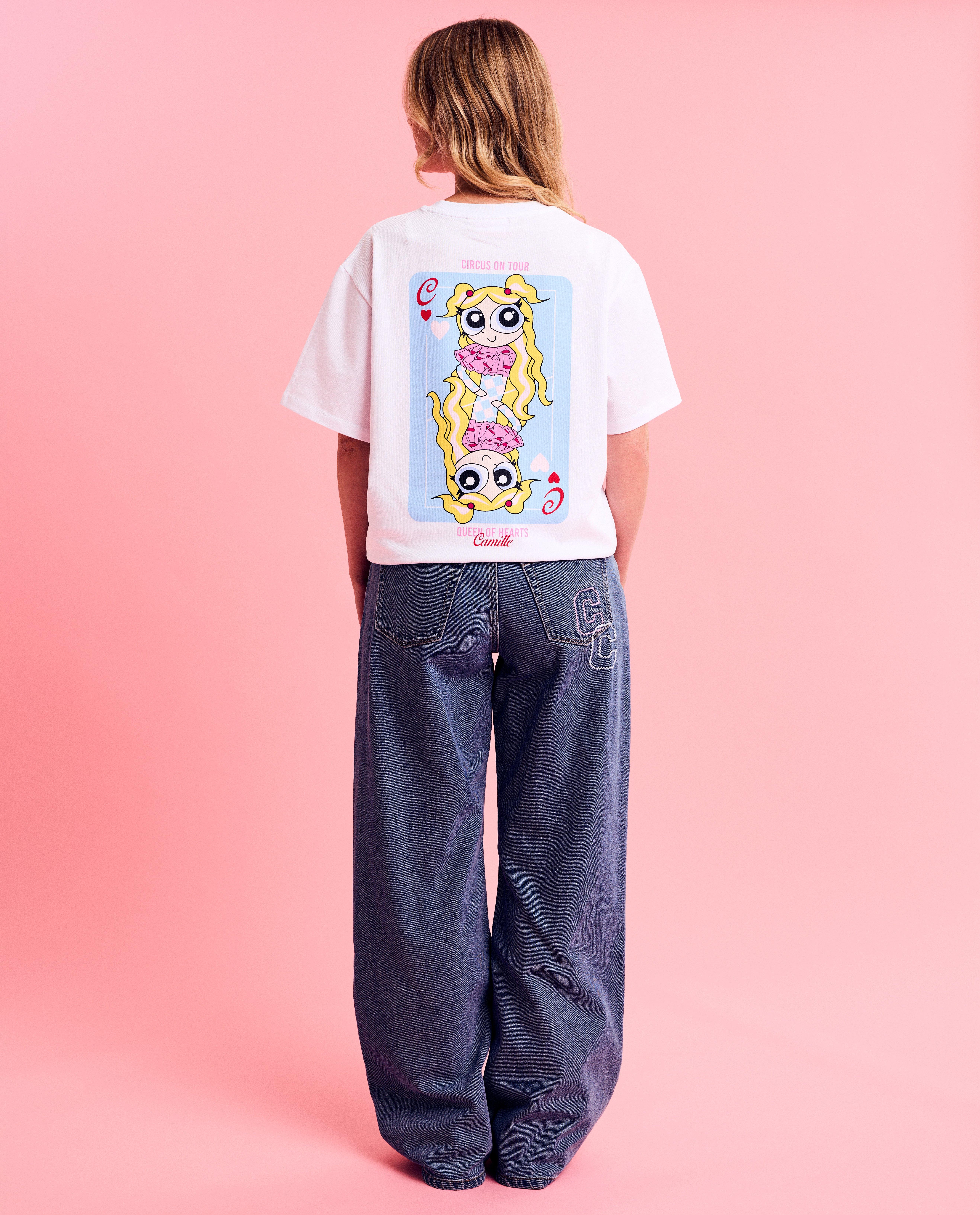 Jeans - Jeans met geborduurd opschrift, wide fit, XS-XL