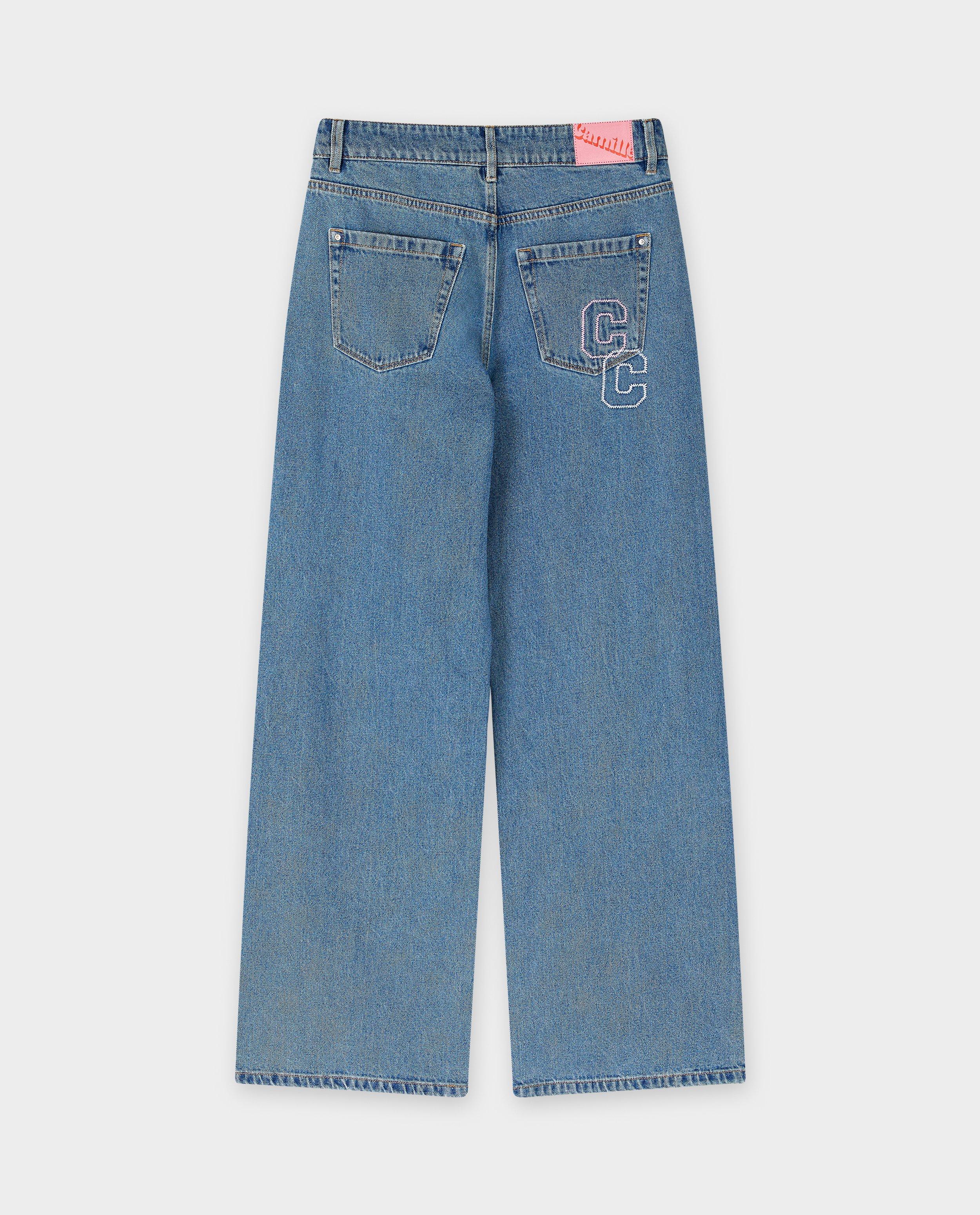 Jeans - Jeans met geborduurd opschrift, wide fit, XS-XL
