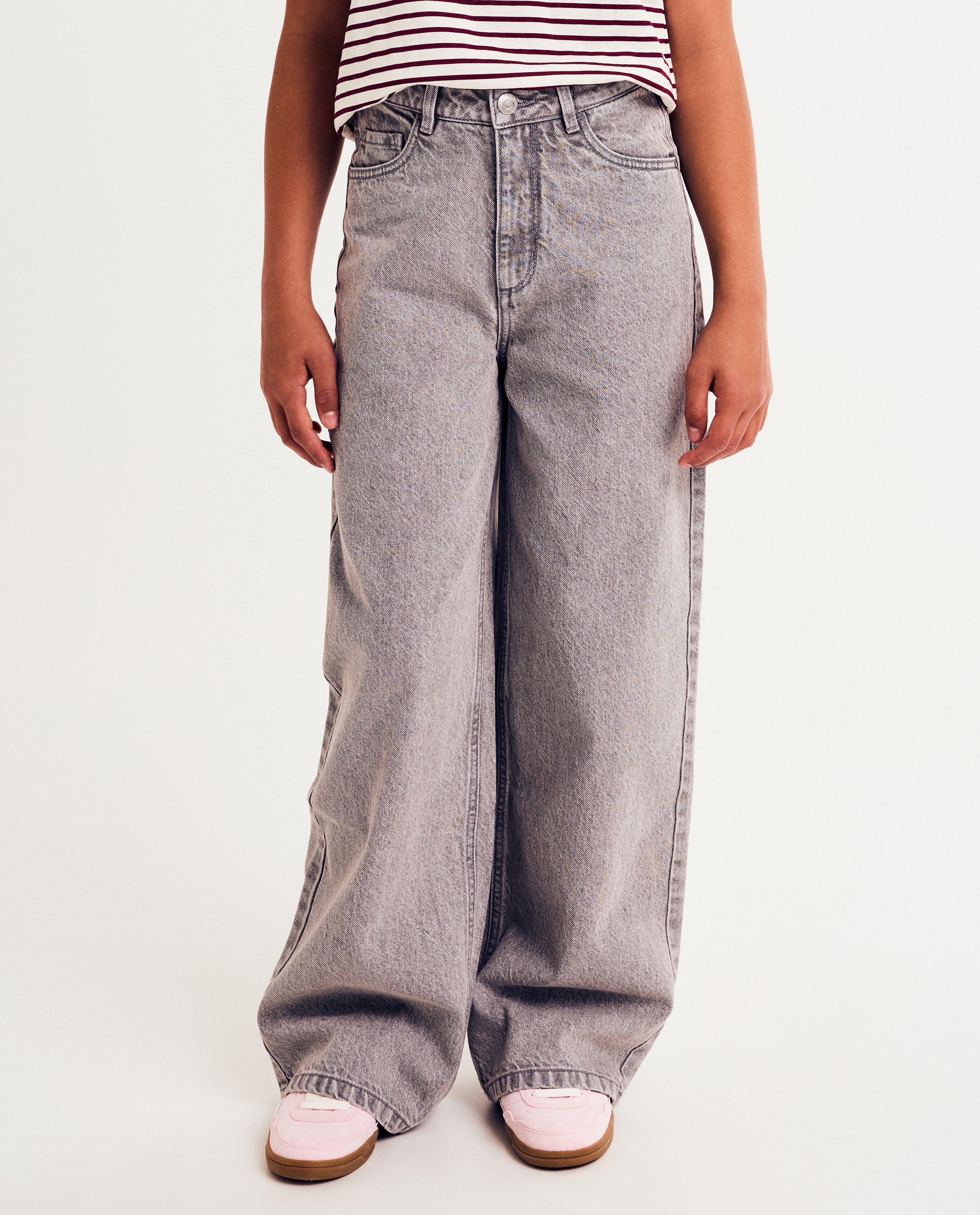 Jeans - Grijze jeans, wide fit