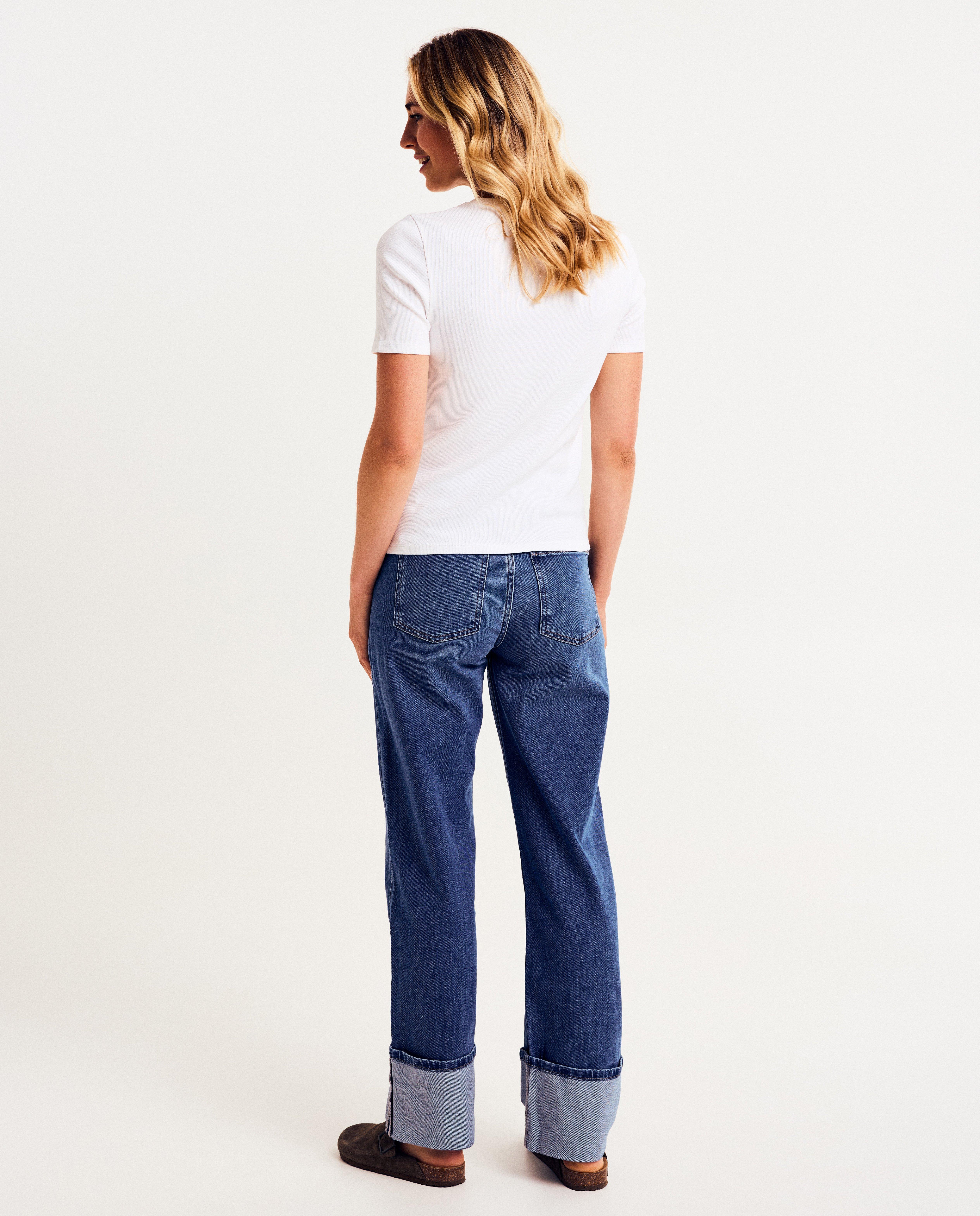 Jeans - Jeans met omslag, straight fit