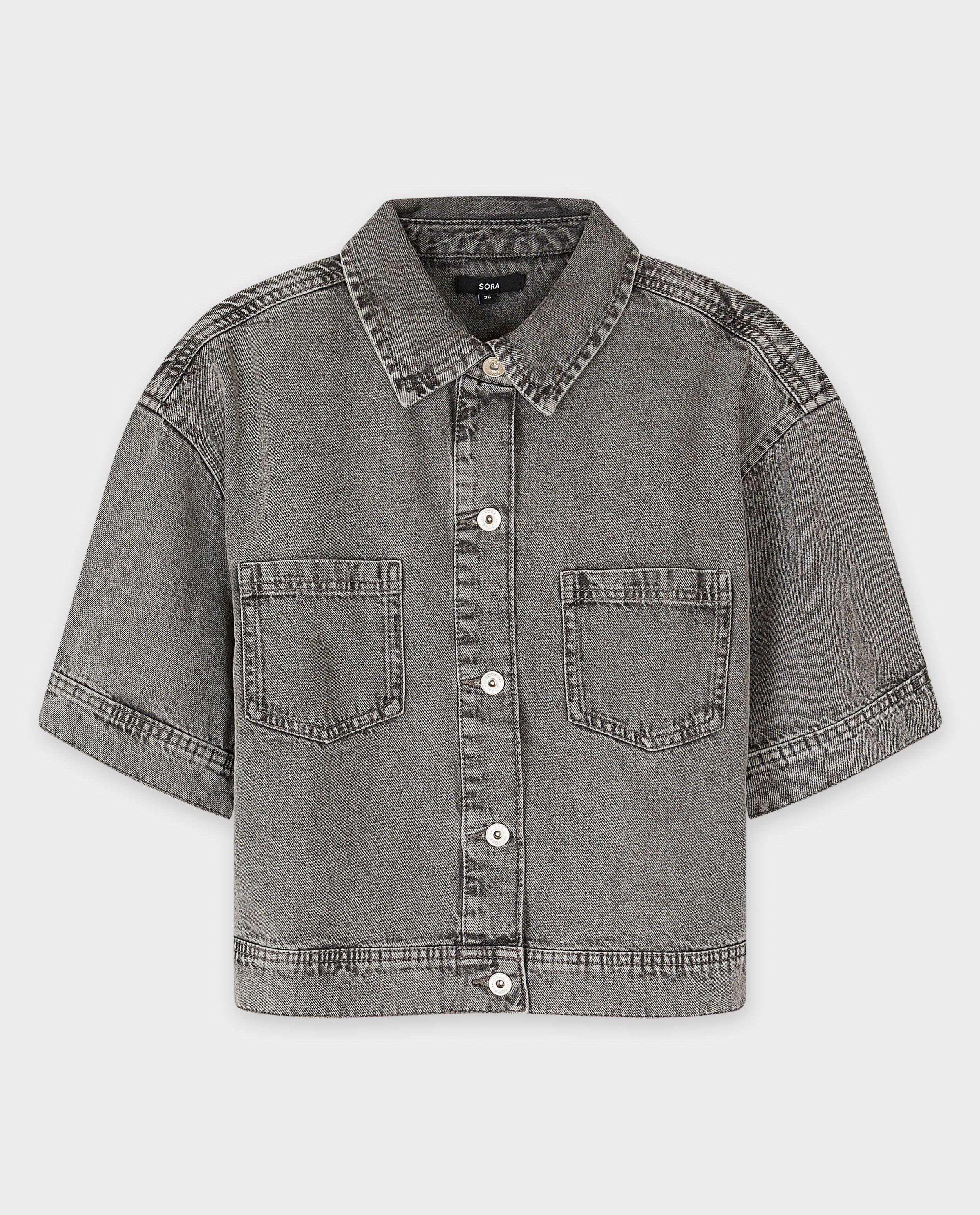 Hemden - Donkergrijs jeanshemd, oversized fit