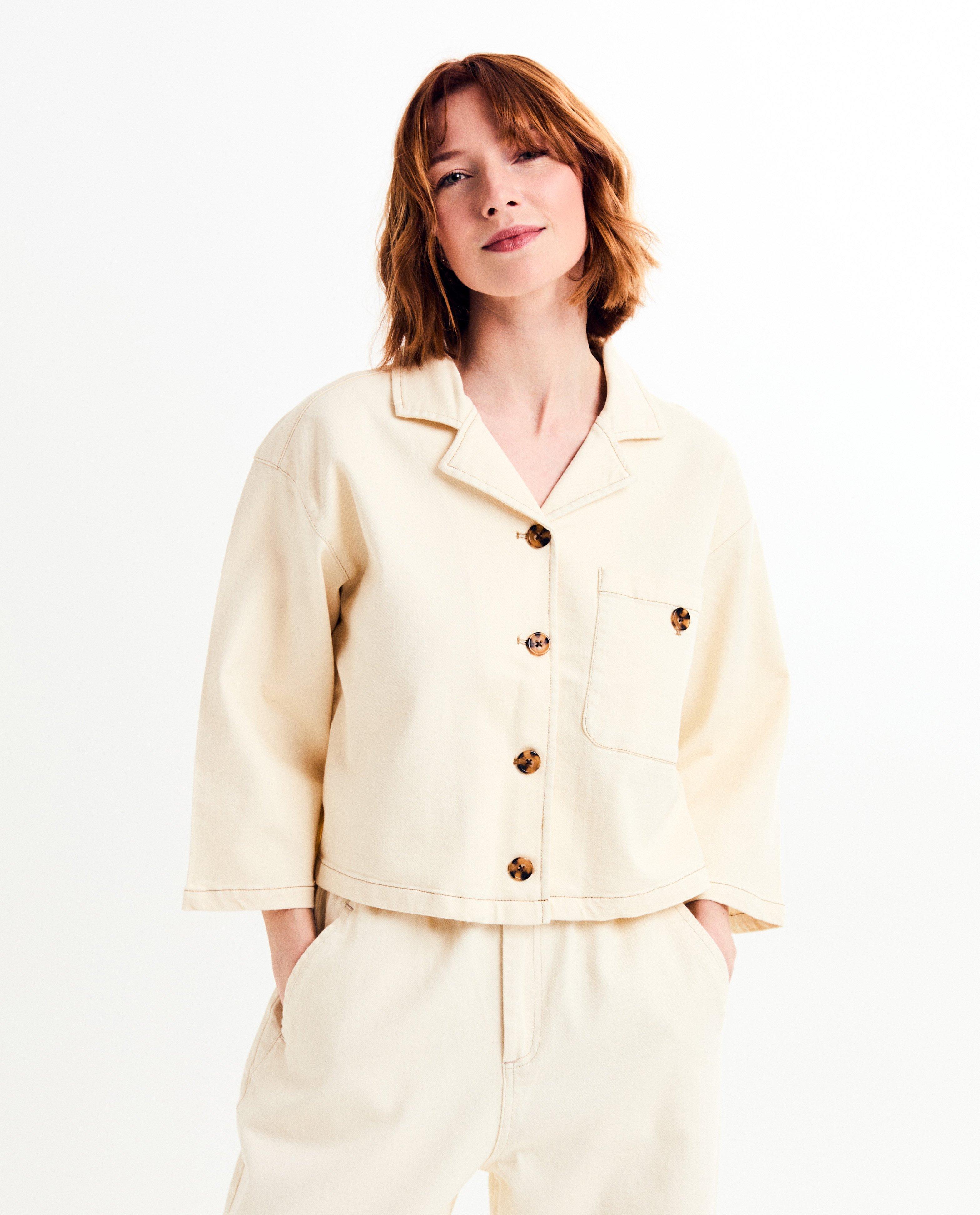 Hemden - Offwhite overhemd, cropped fit