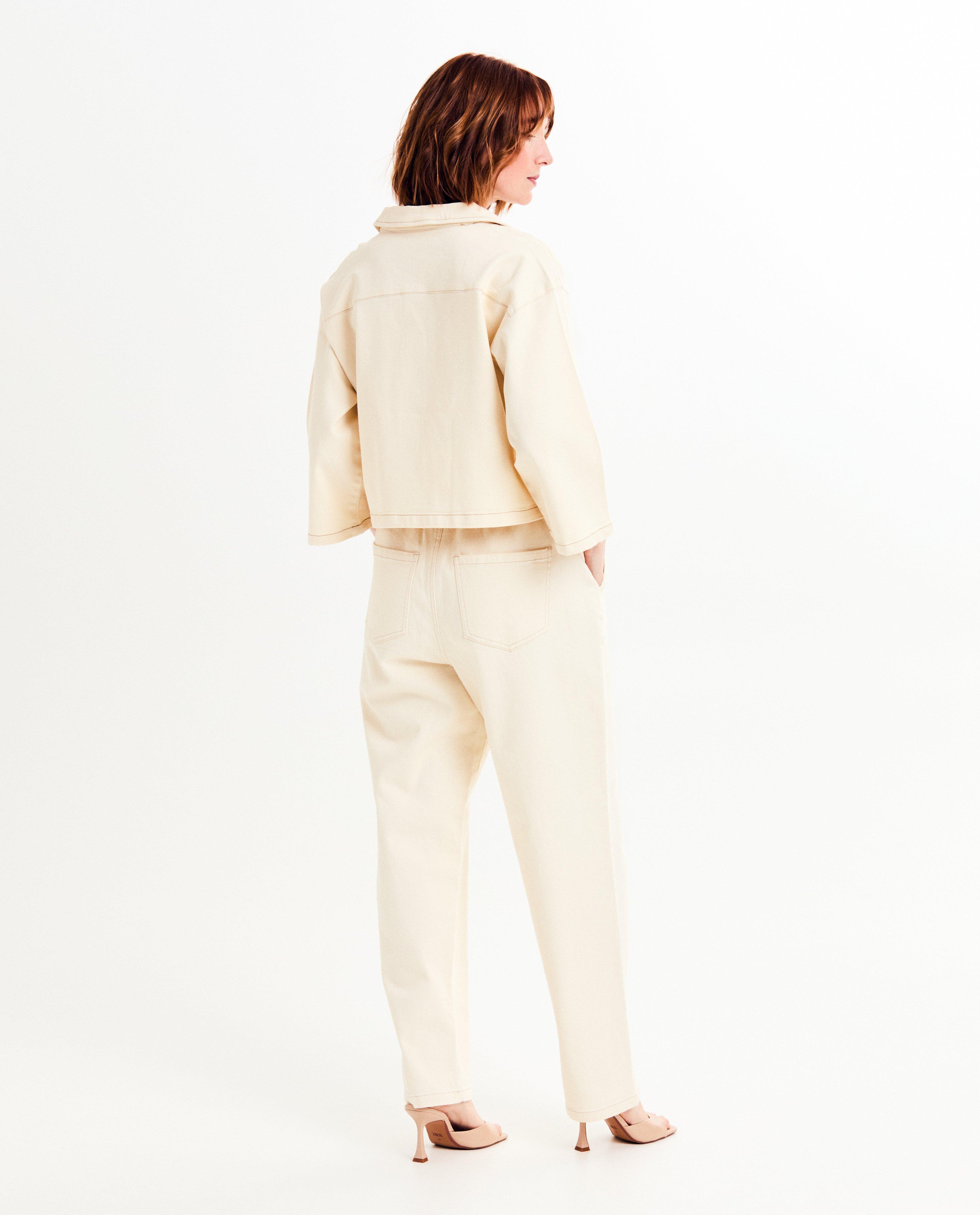 Hemden - Offwhite overhemd, cropped fit