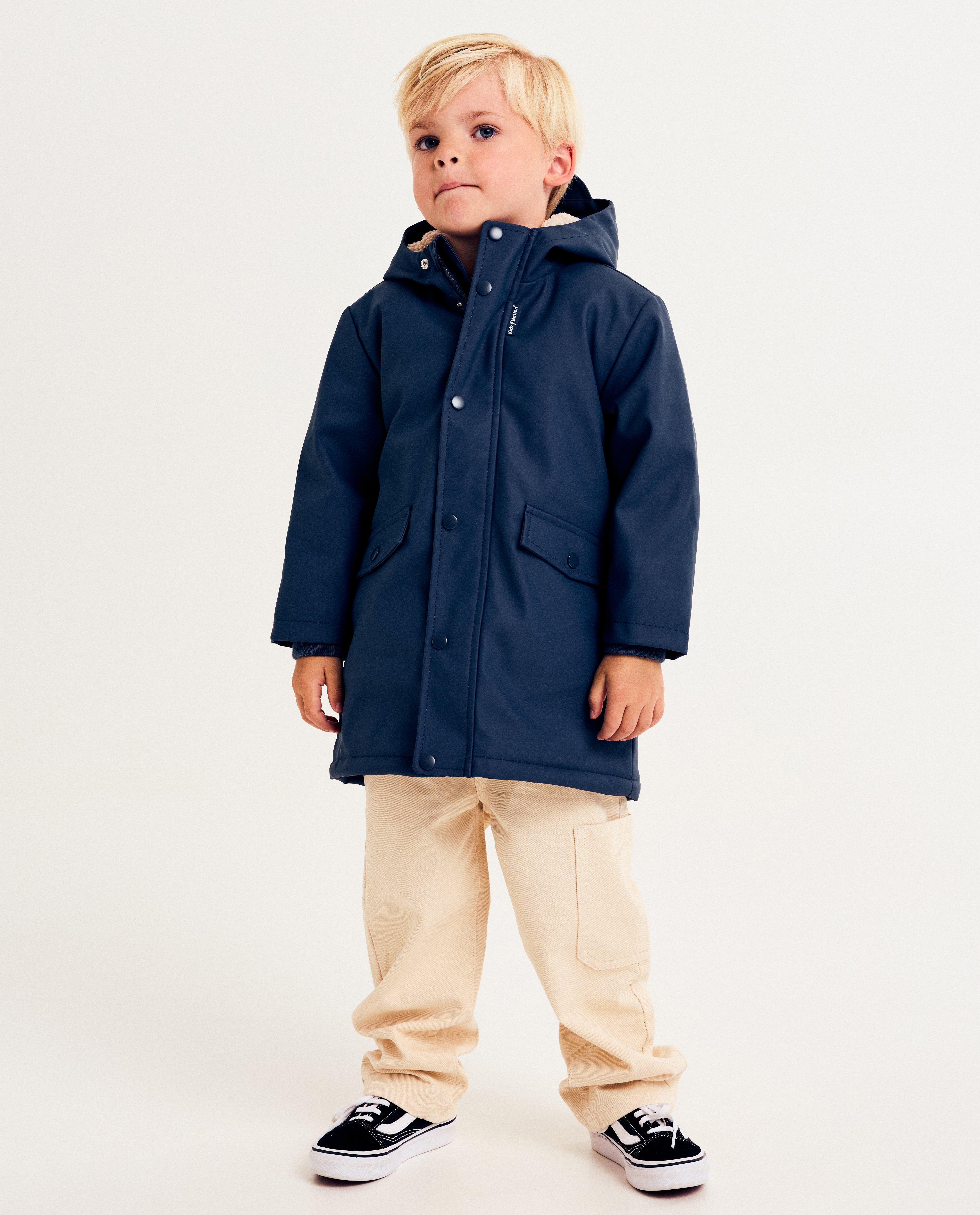 Trenchcoats - Donkerblauwe jas met teddy voering, 92-128