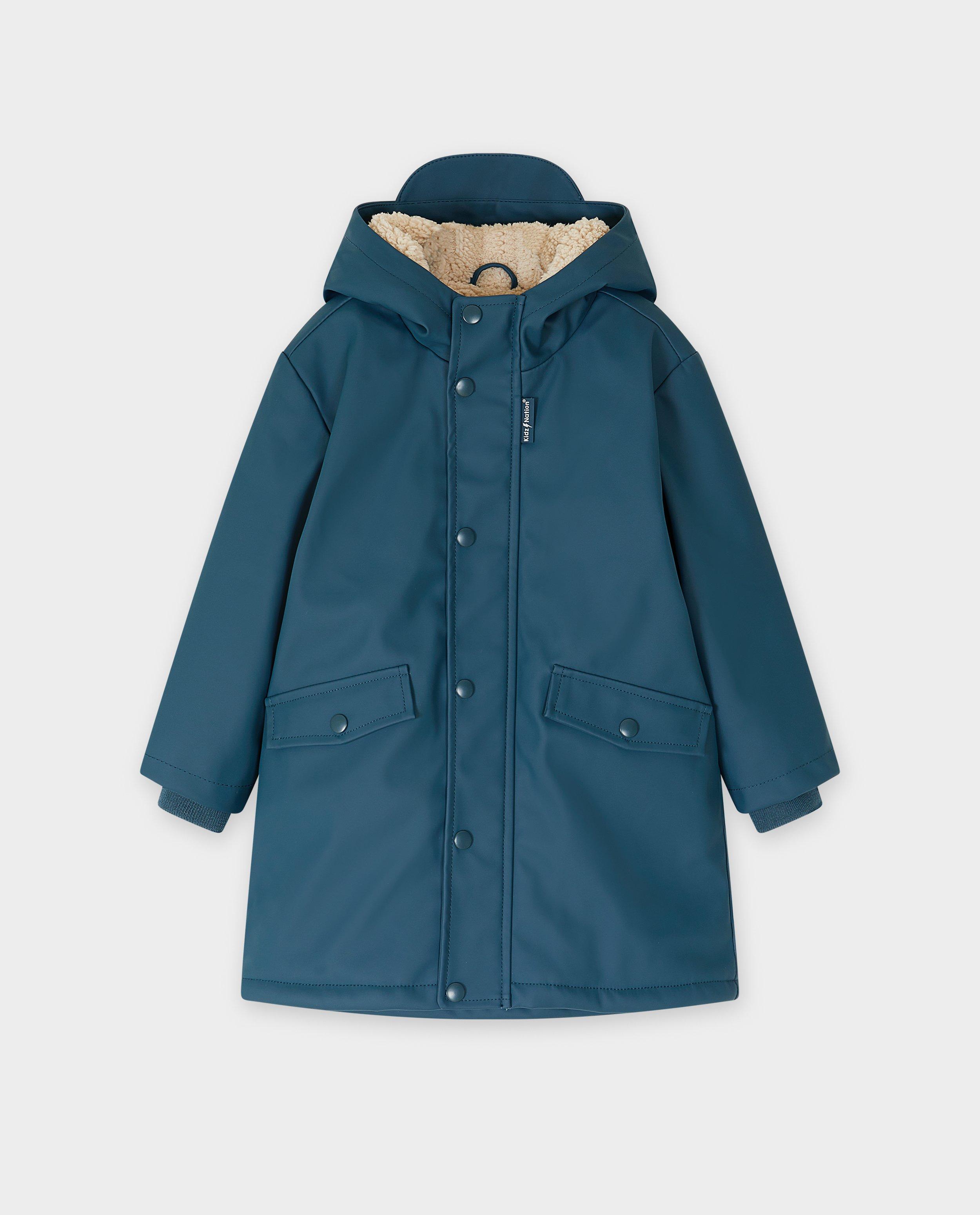 Trenchcoats - Donkerblauwe jas met teddy voering, 92-128