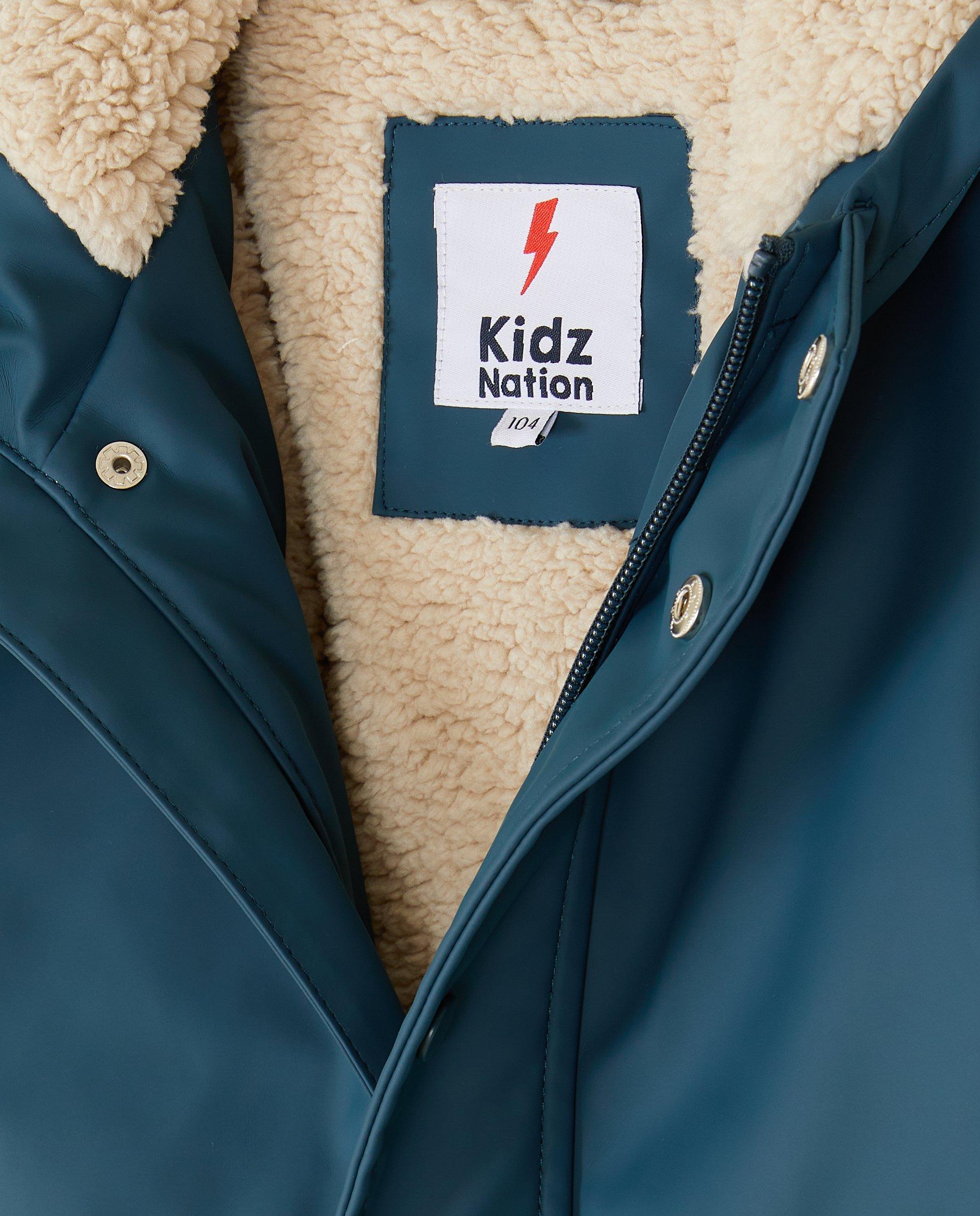 Trenchcoats - Donkerblauwe jas met teddy voering, 92-128
