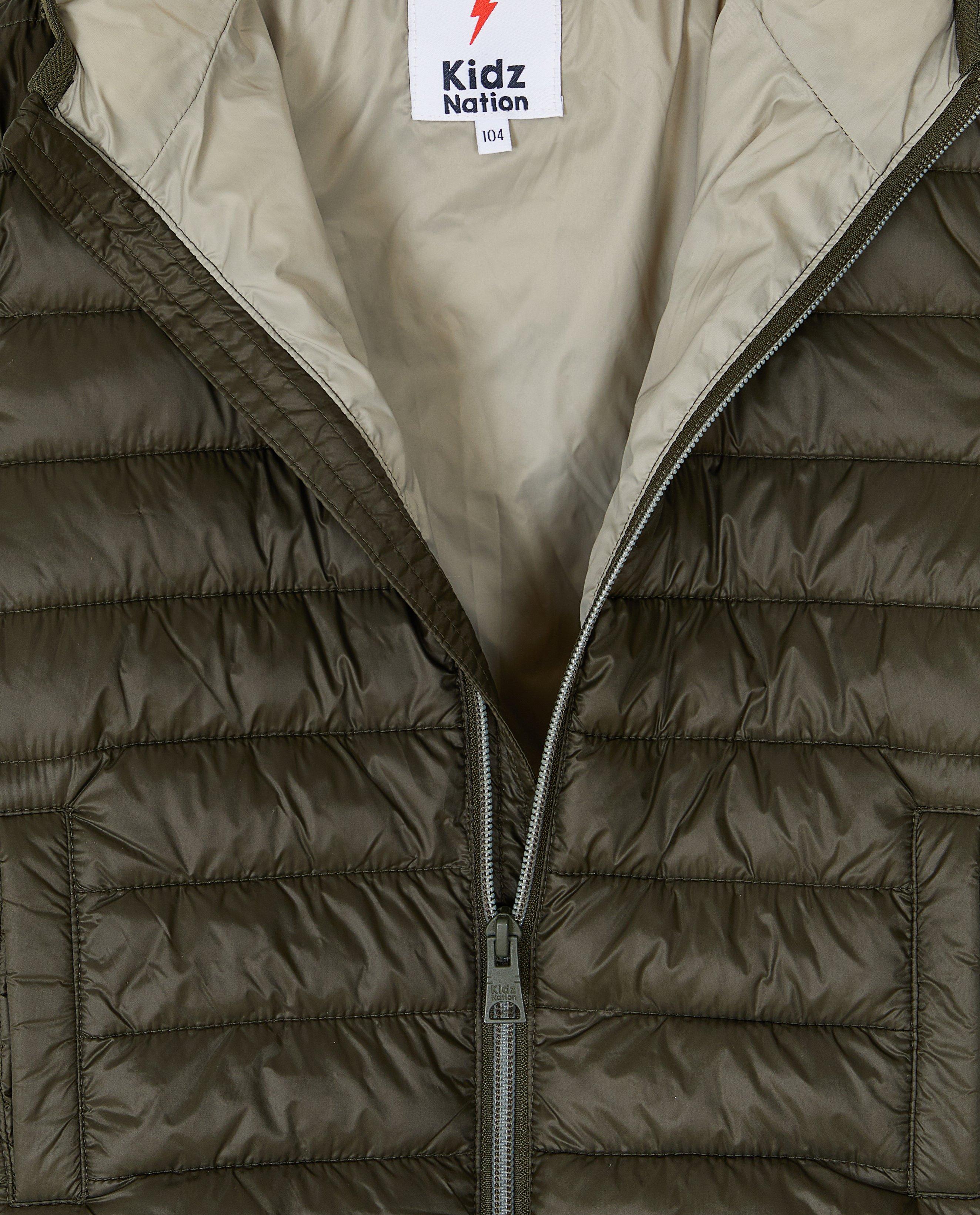 Doorgestikte jas van gerecycleerd polyester, 92-128 - Product Detail - khaki - afbeelding nummer 6