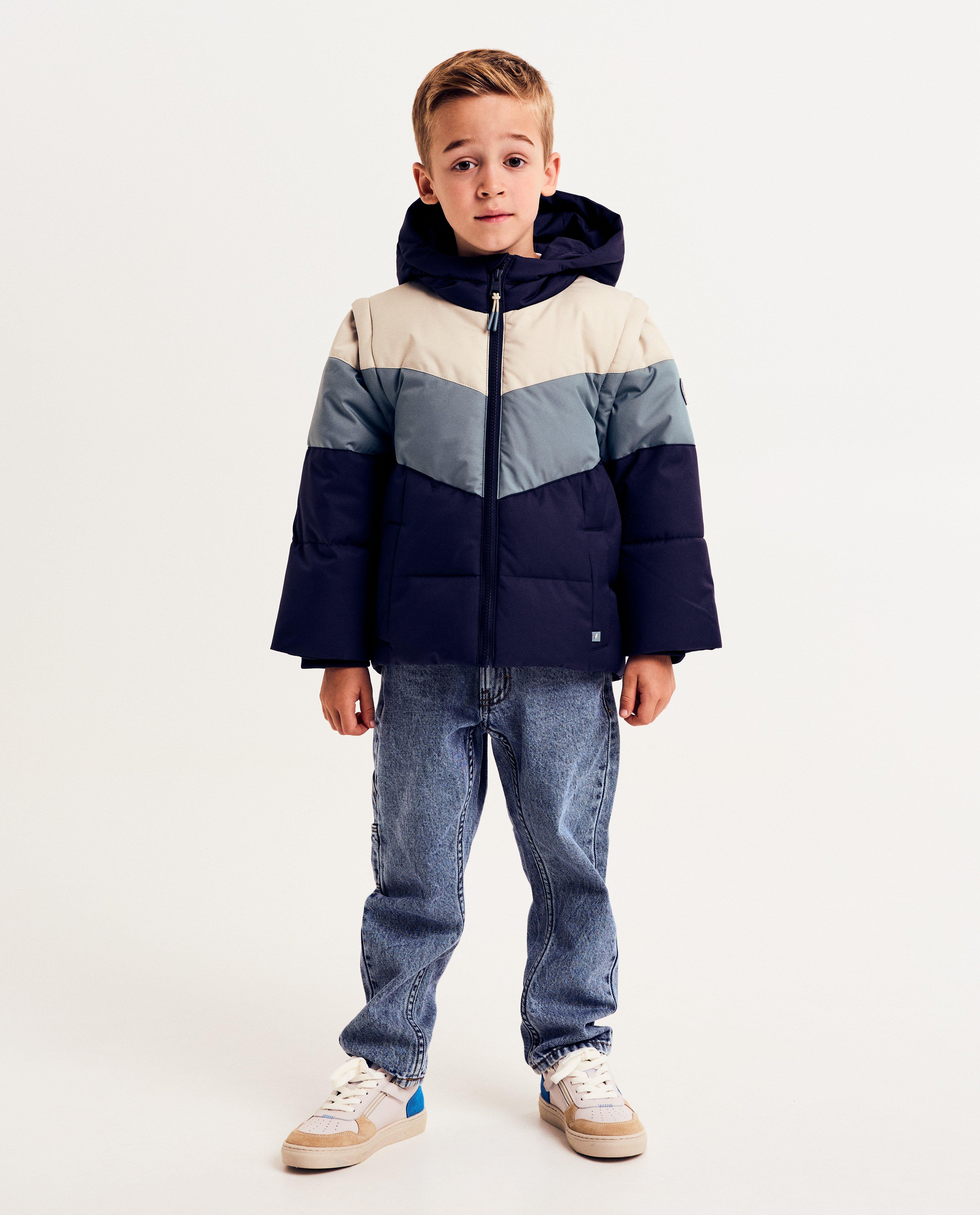 Donsjassen - Jas met color block van gerecycleerd polyester