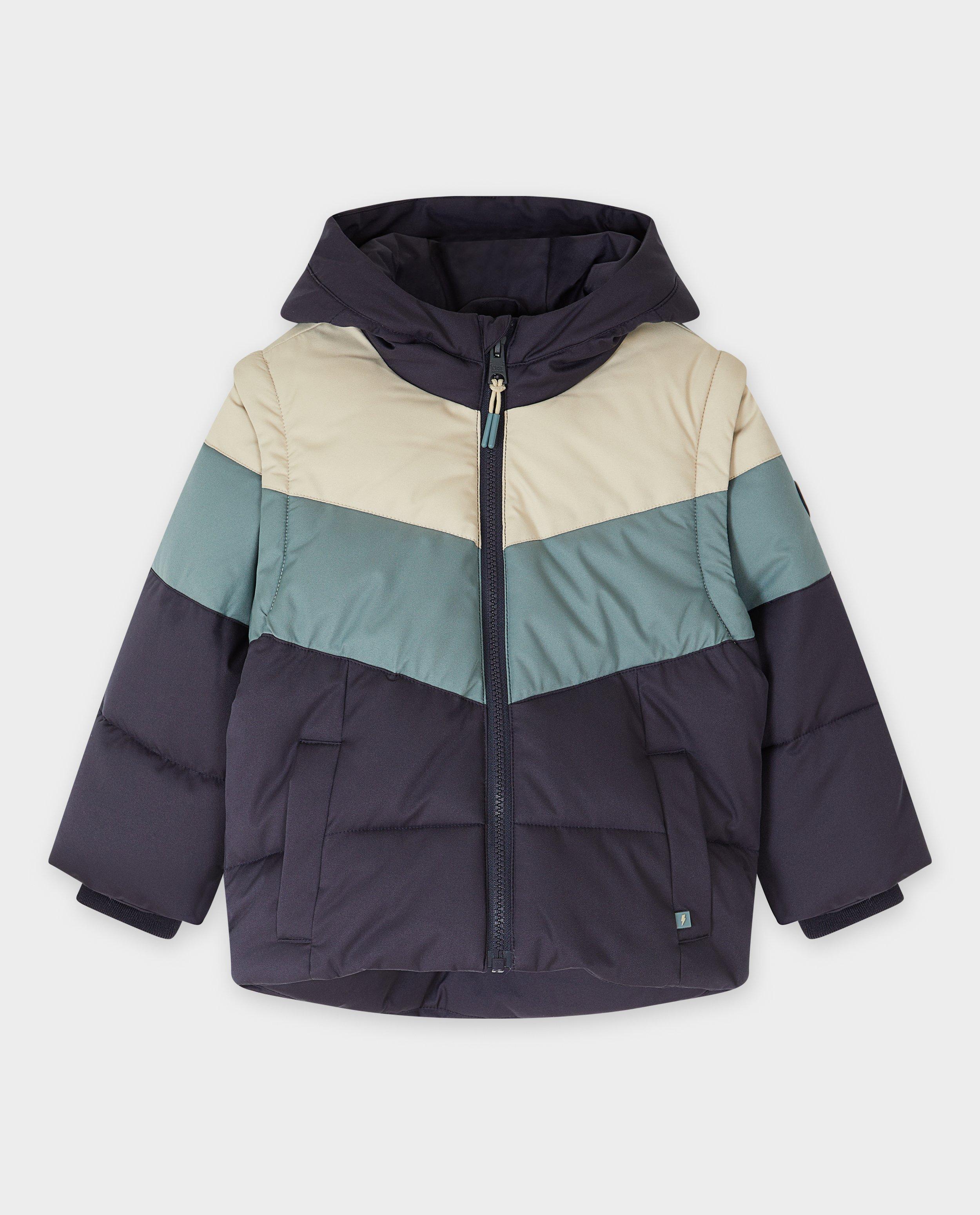 Donsjassen - Jas met color block van gerecycleerd polyester