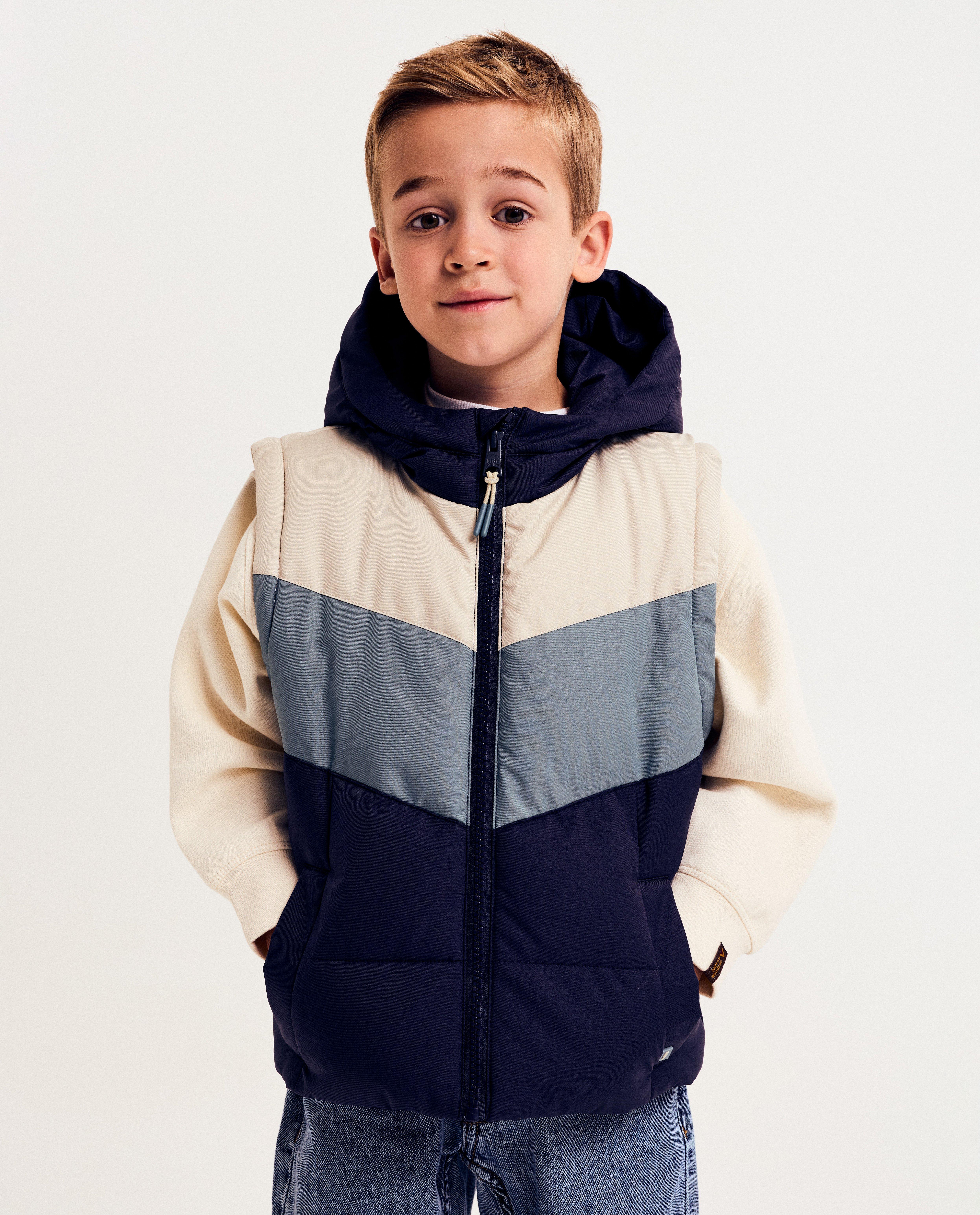 Donsjassen - Jas met color block van gerecycleerd polyester