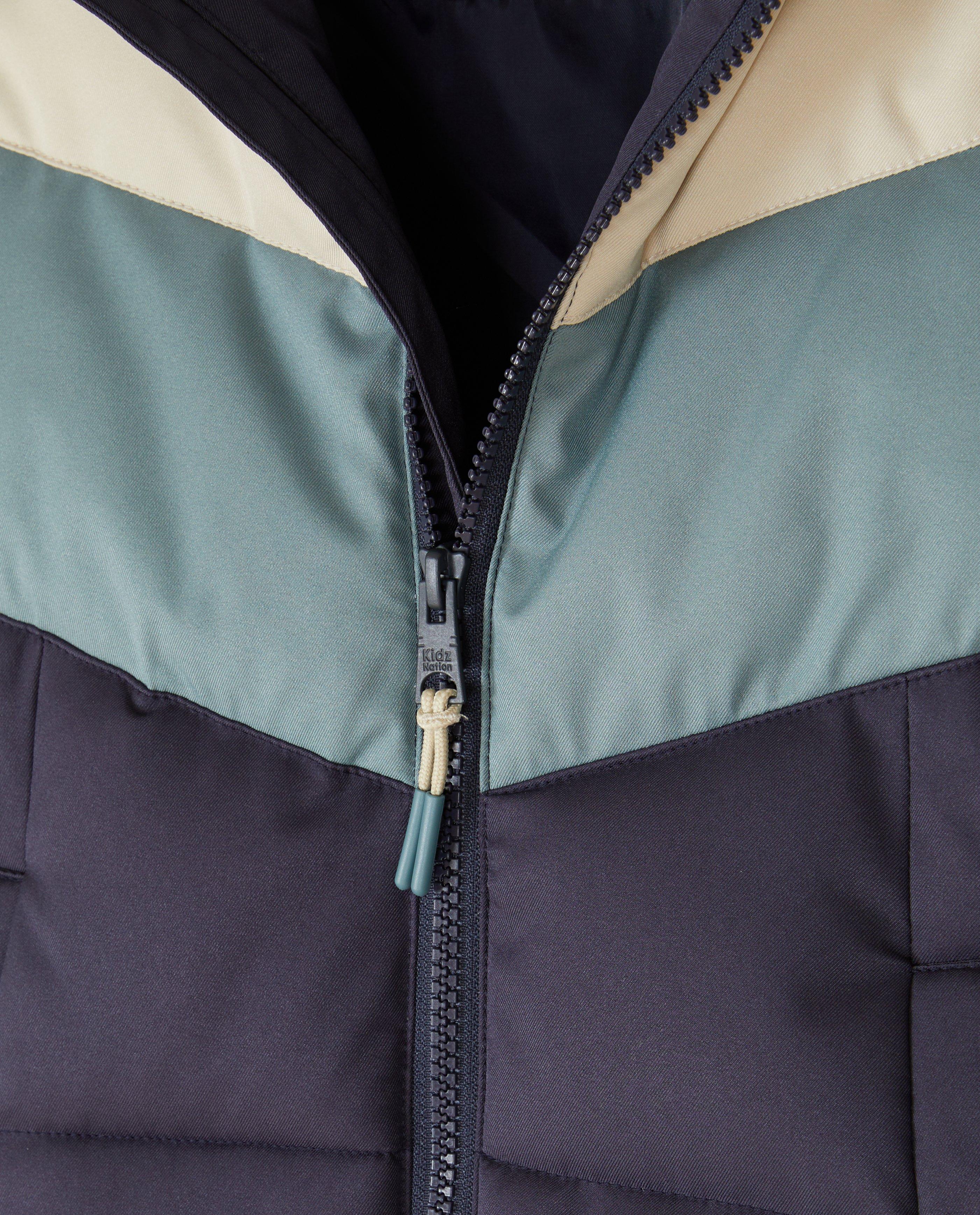 Donsjassen - Jas met color block van gerecycleerd polyester