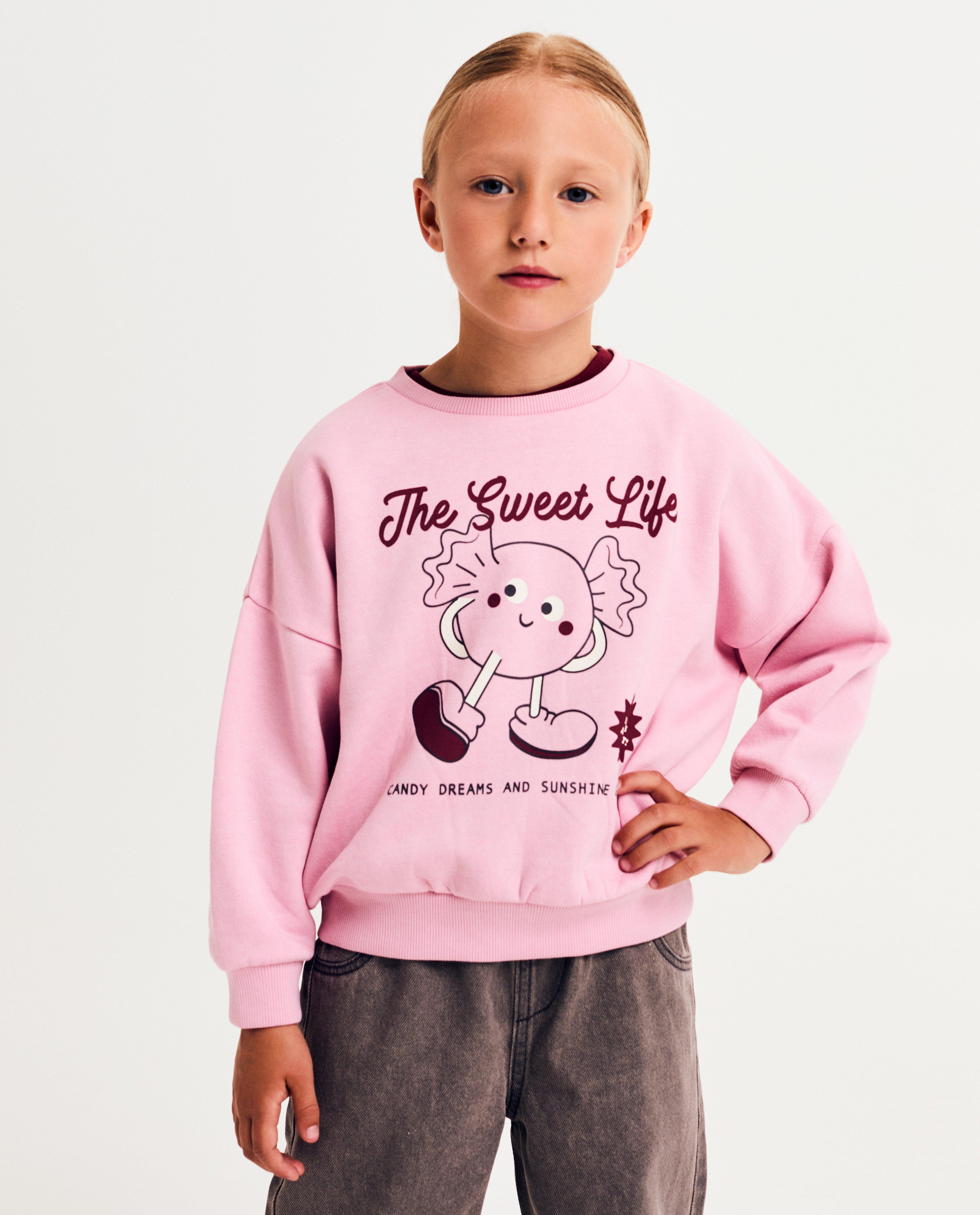 Sweater met print snoepje, loose fit - null - Besties