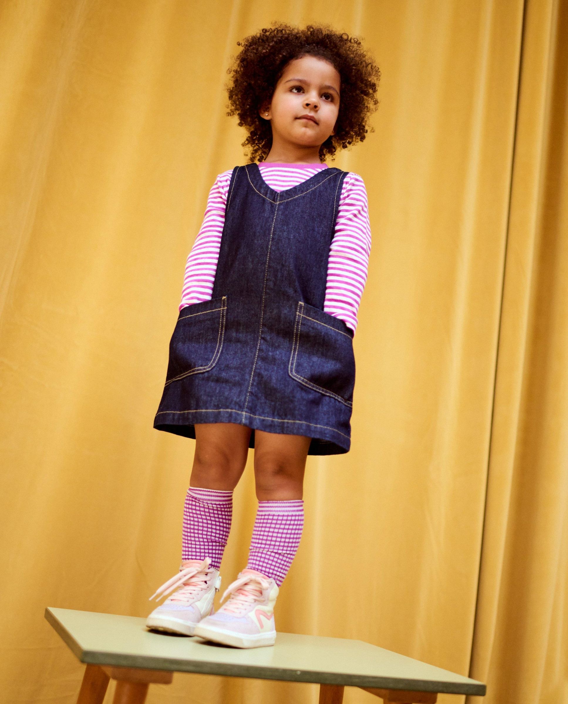 Robe En Jean Fille Janie & Jack Sweet Confetti - Taille 4T/4 - Neuf Avec étiquettes - Sans Manches