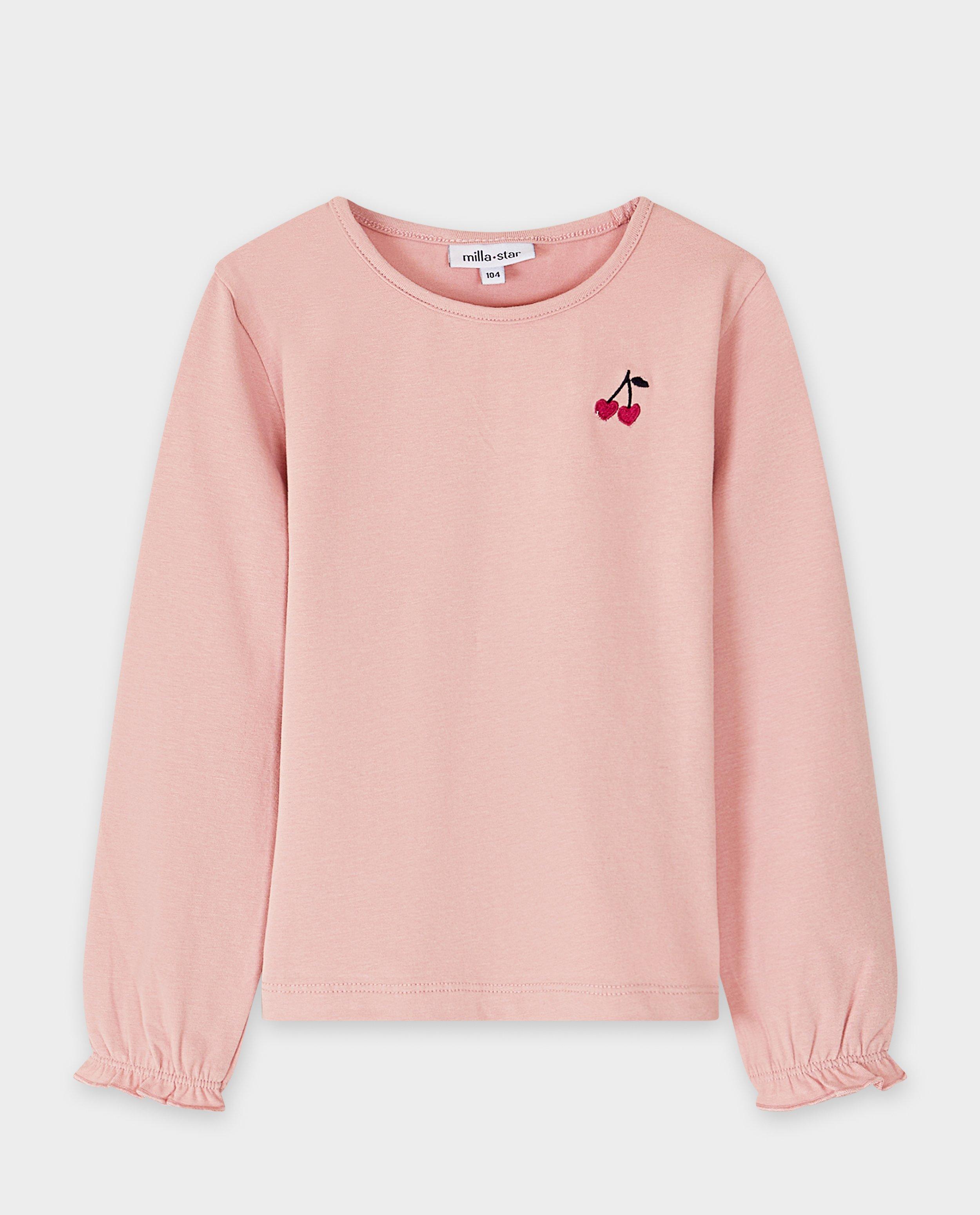 T-shirts - Longsleeve met geborduurde kersen