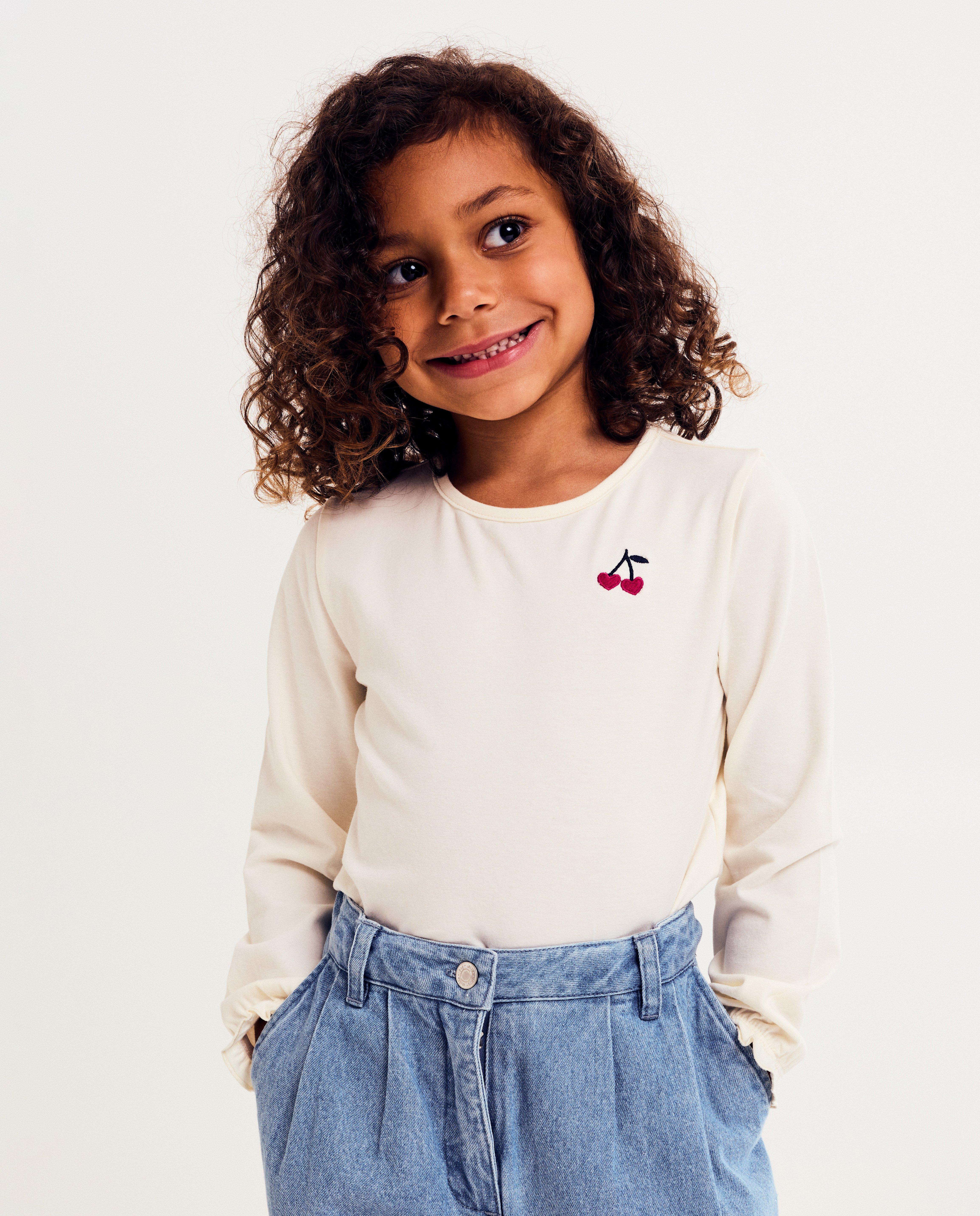 Longsleeve met geborduurde kersen - null - Milla Star