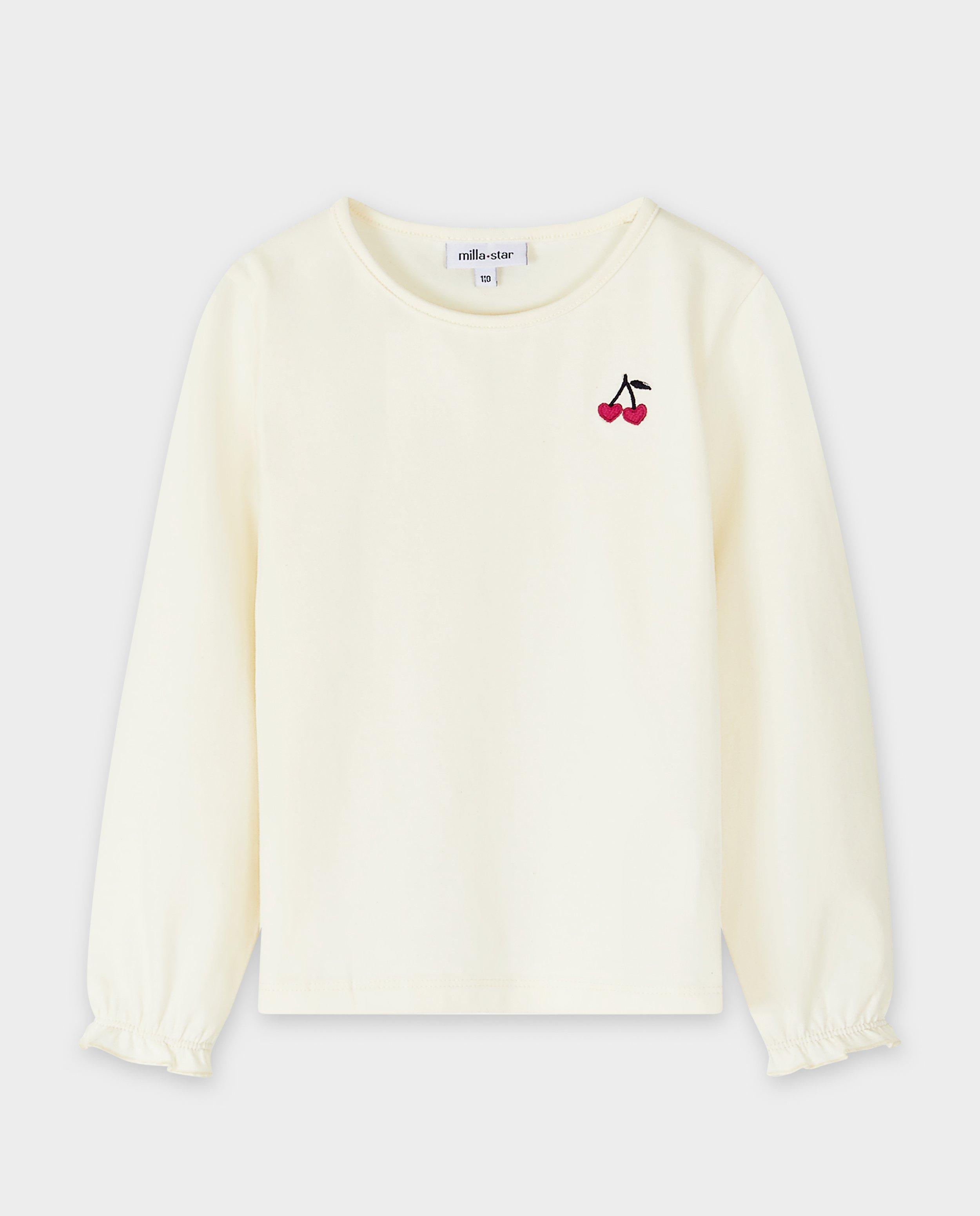 T-shirts - Longsleeve met geborduurde kersen