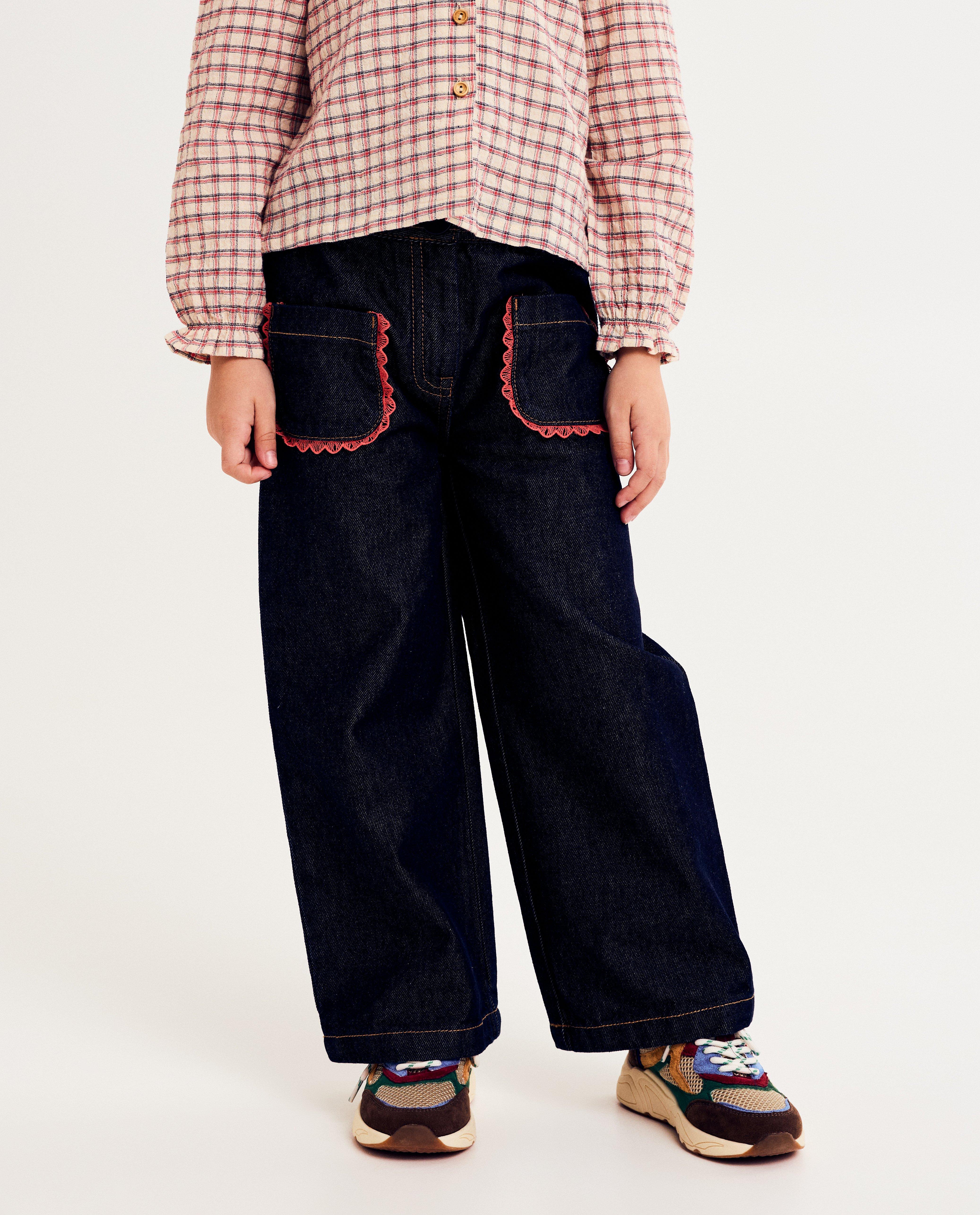 Jeans - Donkerblauwe jeans, wide fit
