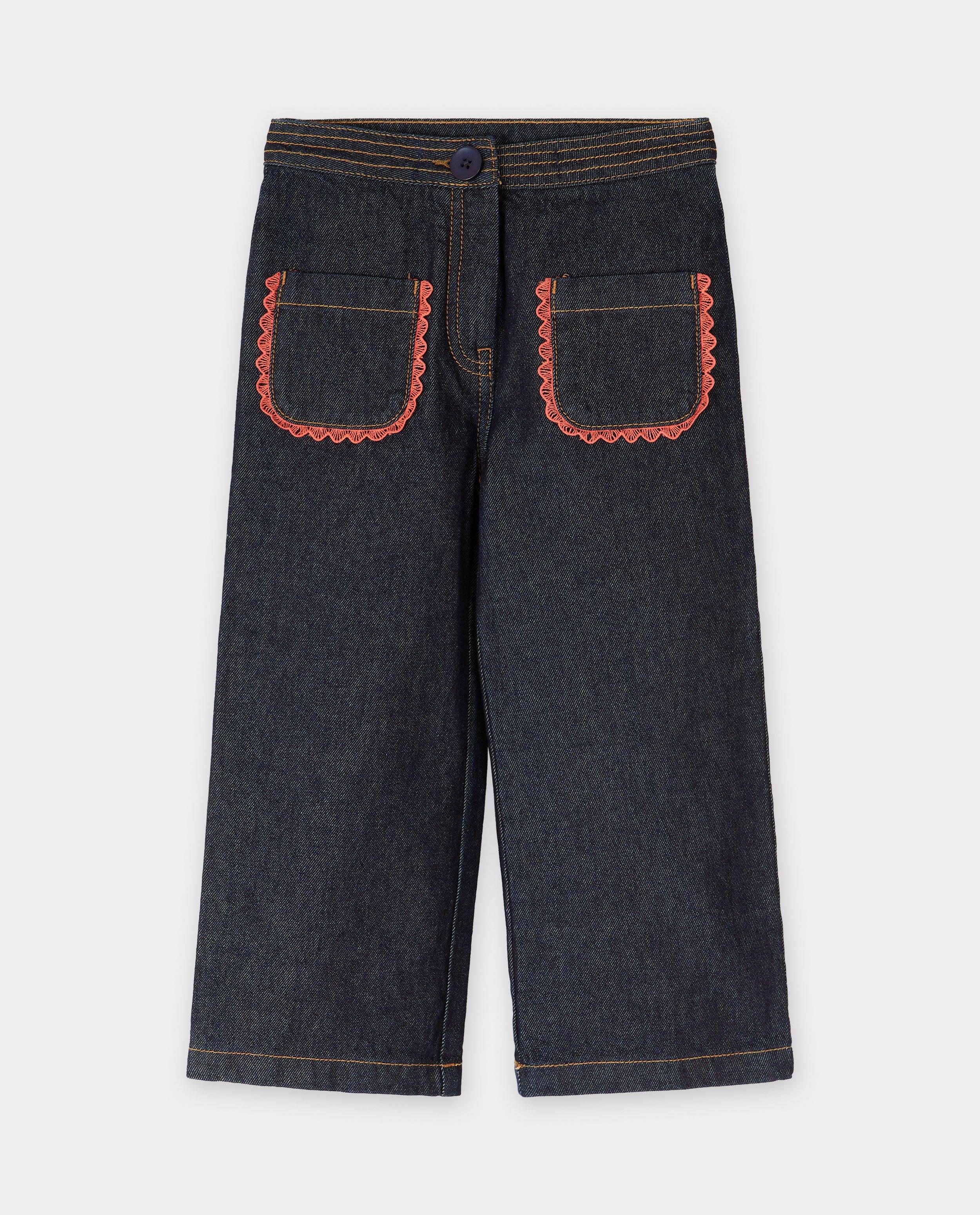 Jeans - Donkerblauwe jeans, wide fit