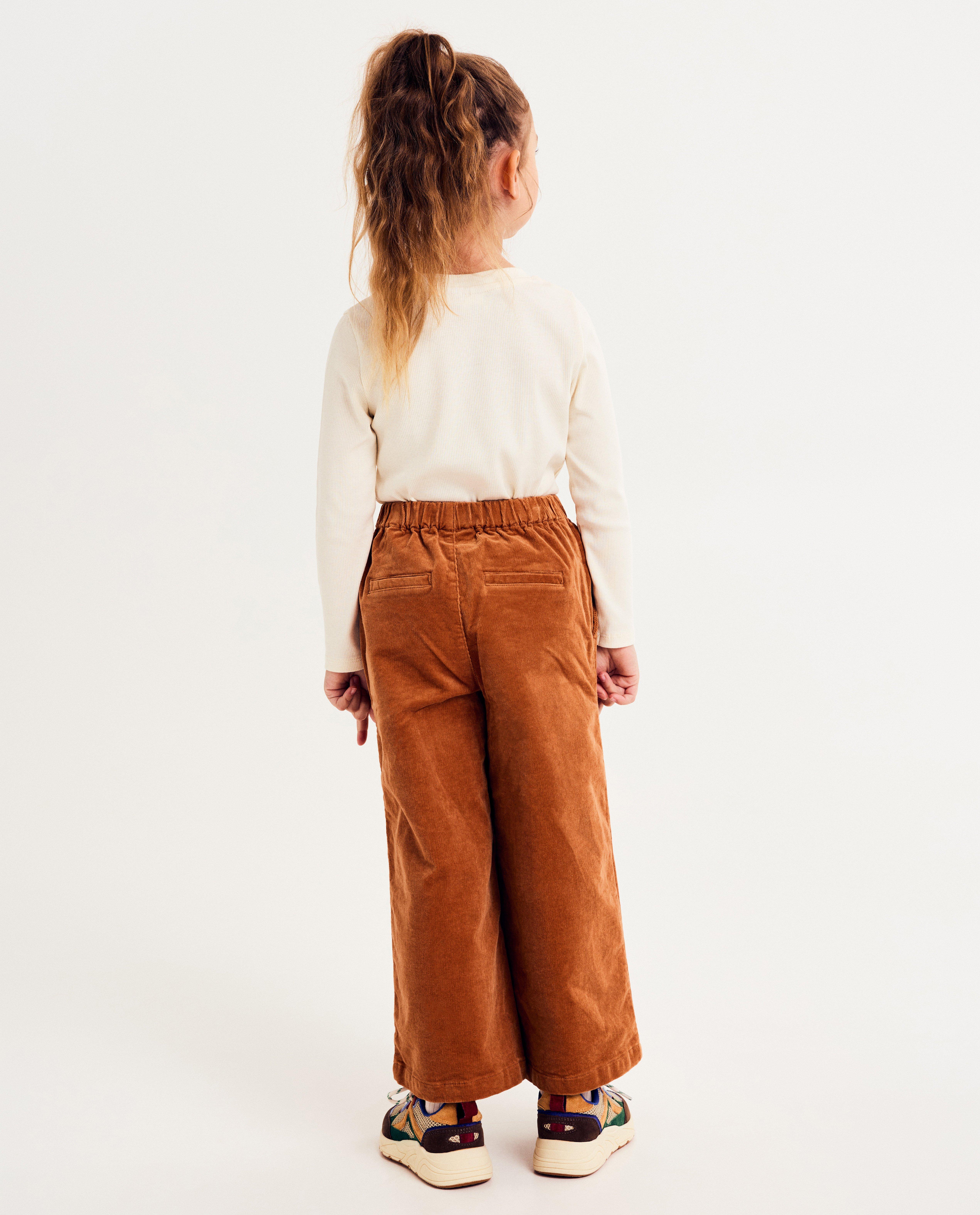 Broeken - Broek van ribfluweel, wide leg fit