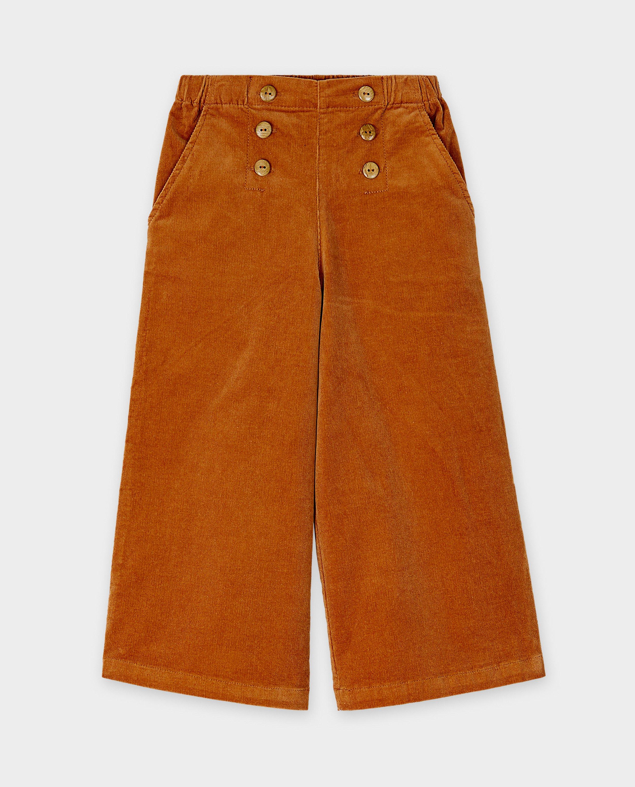 Broeken - Broek van ribfluweel, wide leg fit