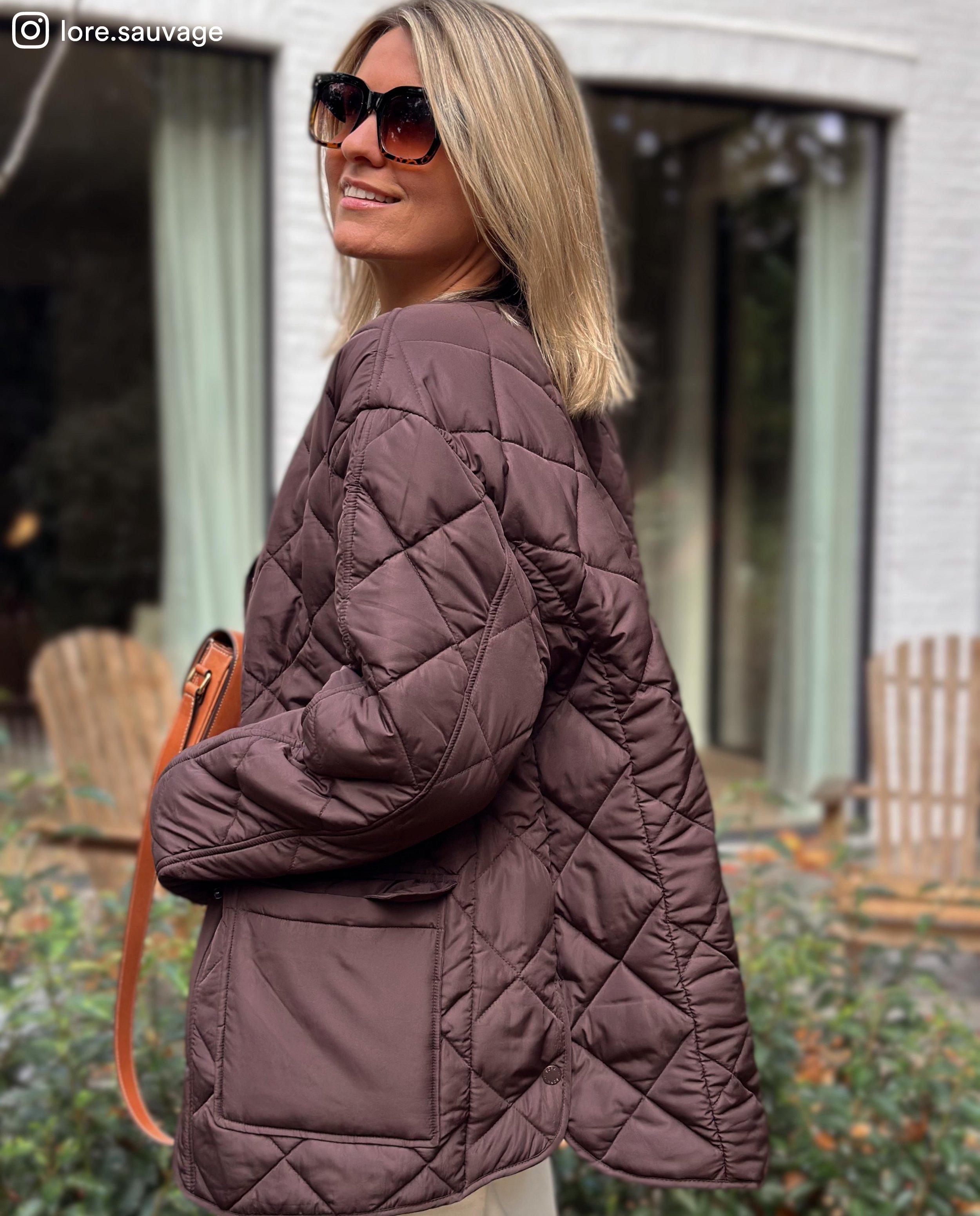 Doorgestikte jas van gerecycleerd polyester - Product Detail - donkerbruin - afbeelding nummer 1