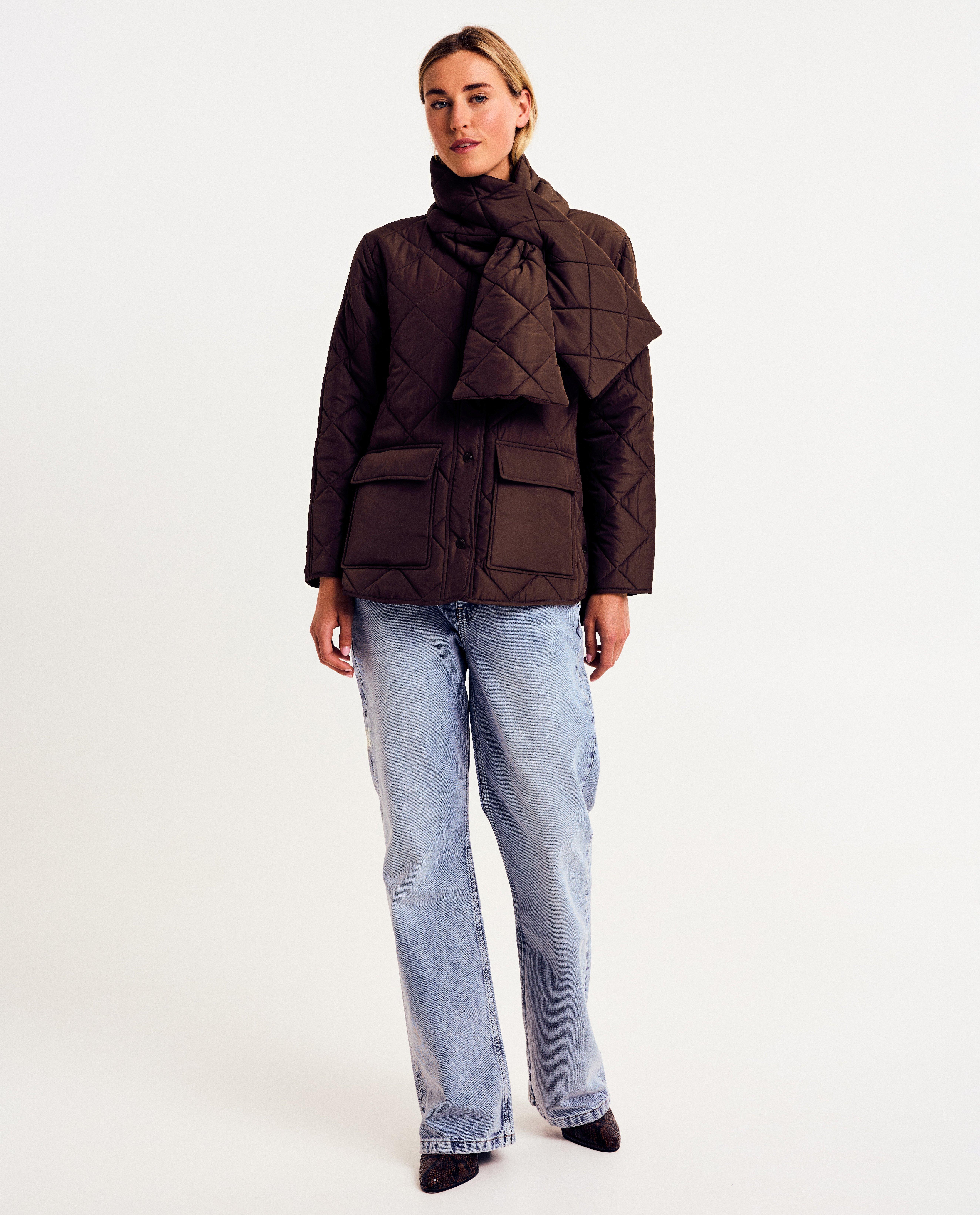 Doorgestikte jas van gerecycleerd polyester - Product Detail - donkerbruin - afbeelding nummer 4