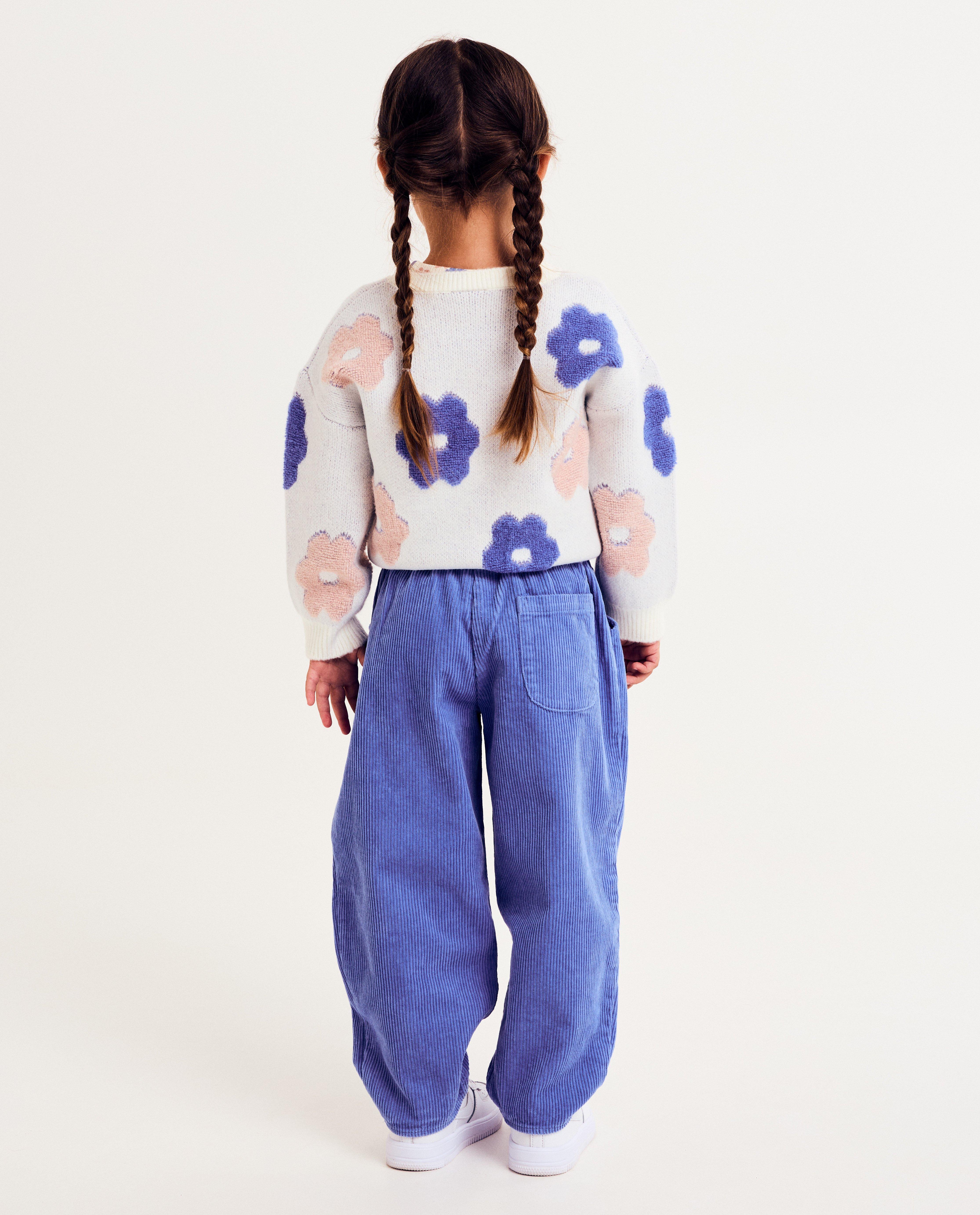 Pantalons - Pantalon bleu en velours côtelé