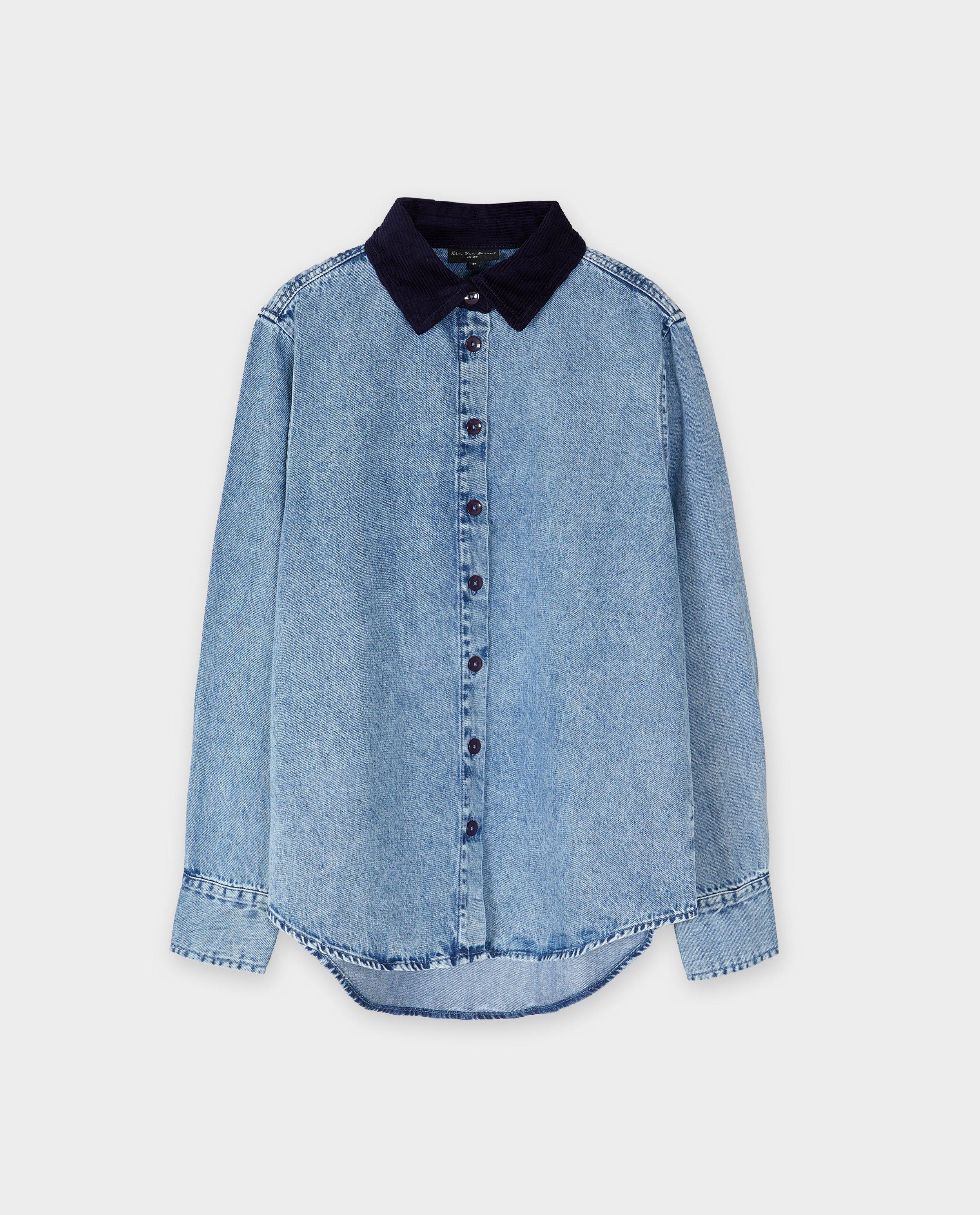 Chemises - Chemise en jean avec col en velours côtelé