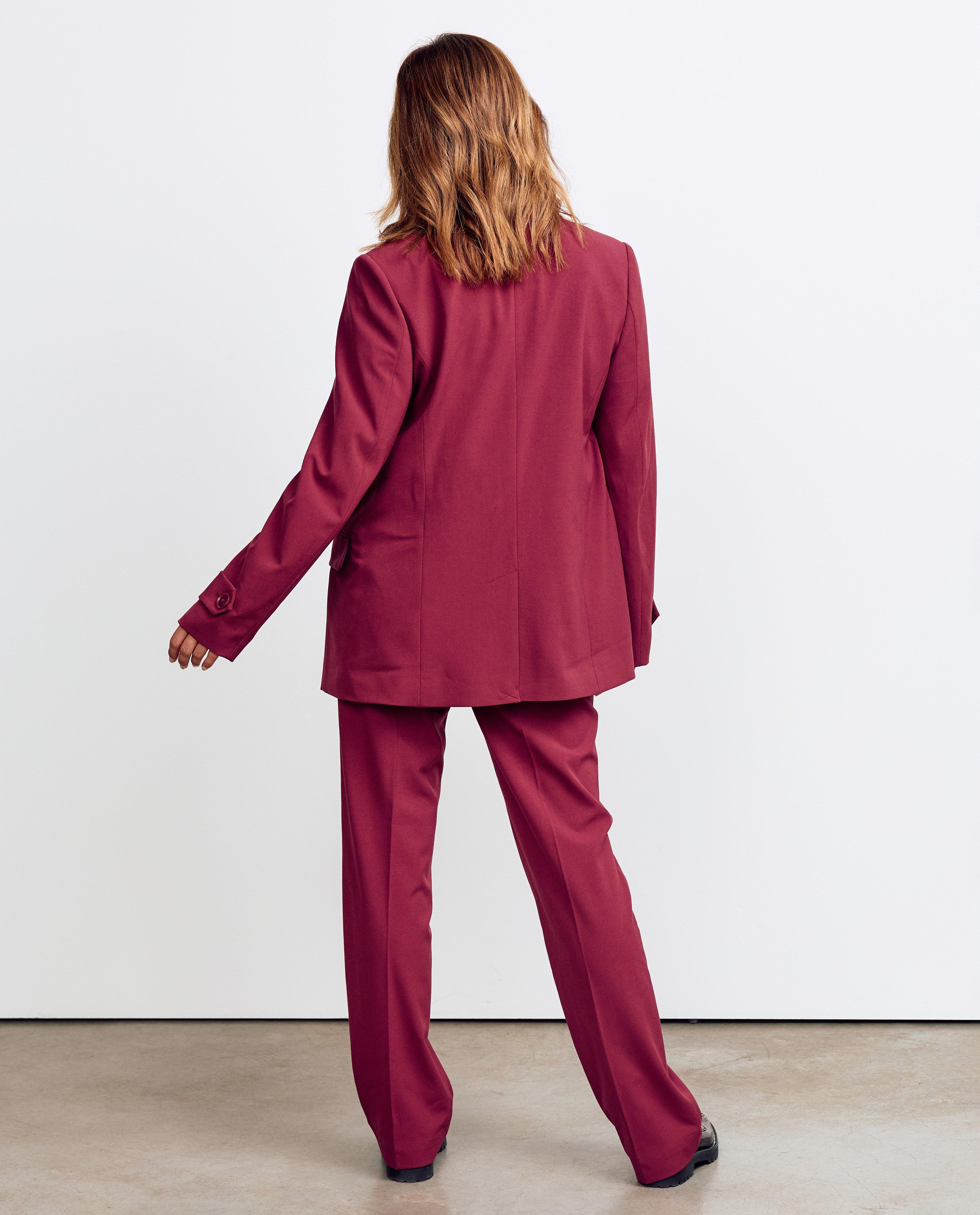 Broeken - Burgundy broek, wide leg fit