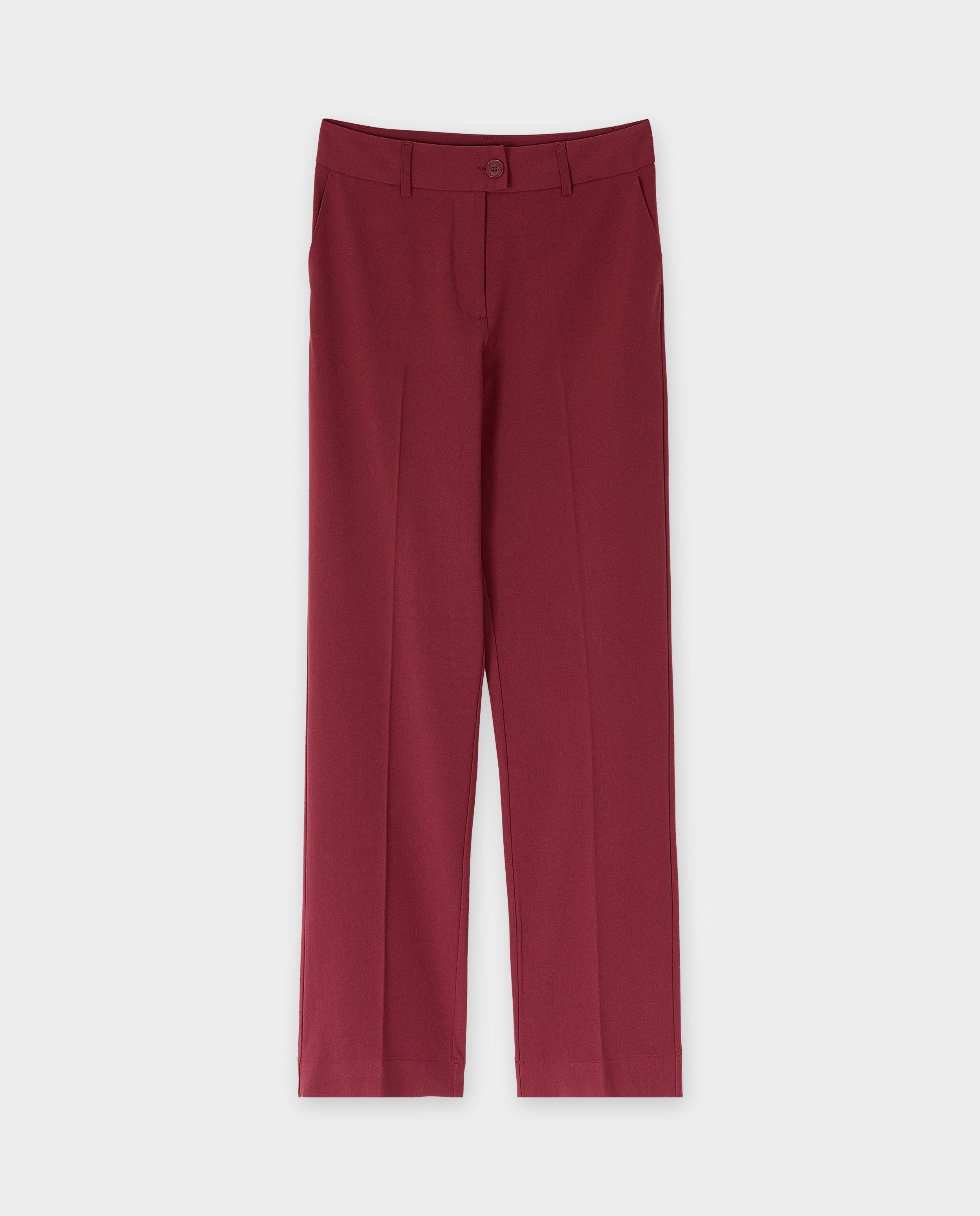 Broeken - Burgundy broek, wide leg fit