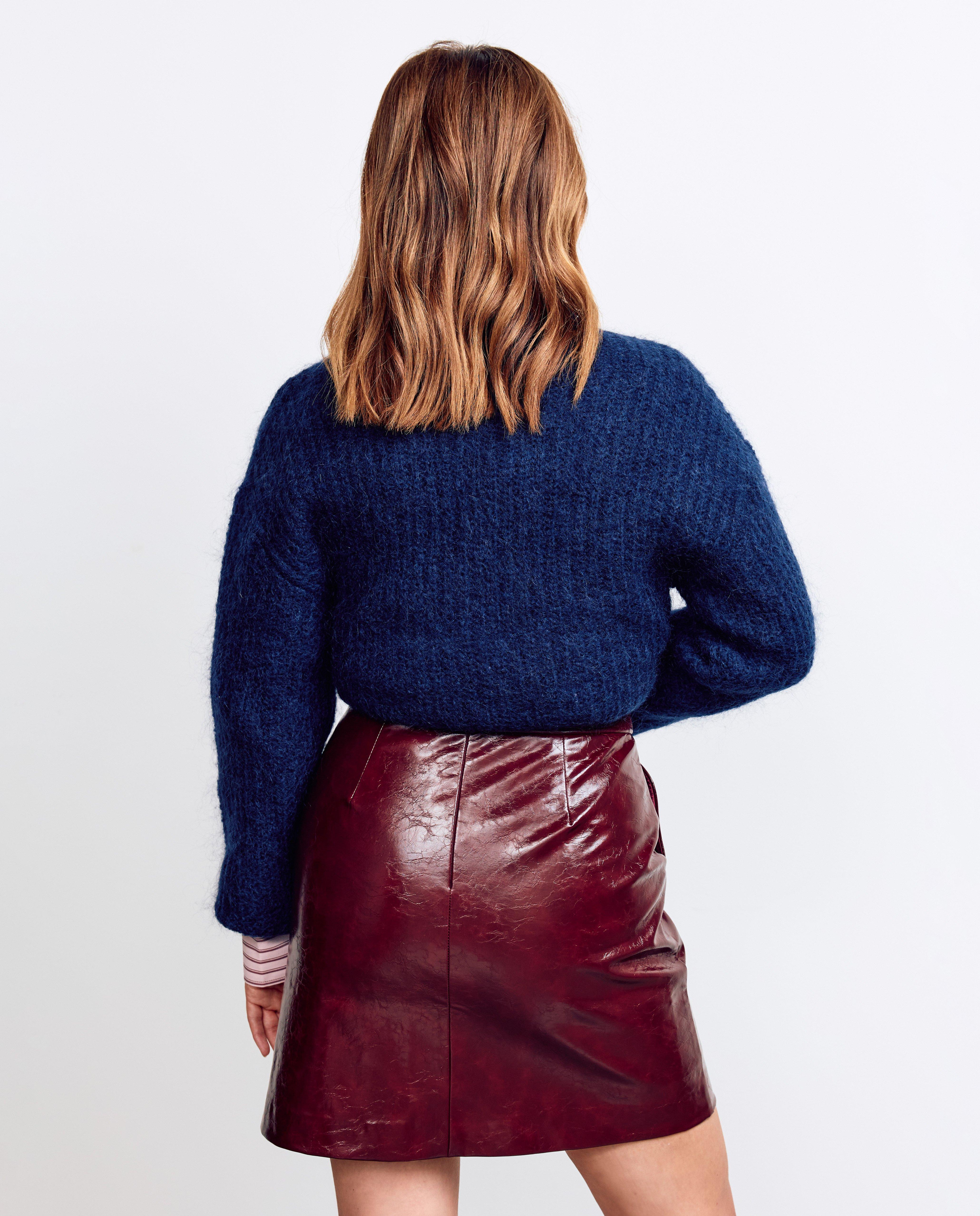 Rokken - Burgundy faux leather rok