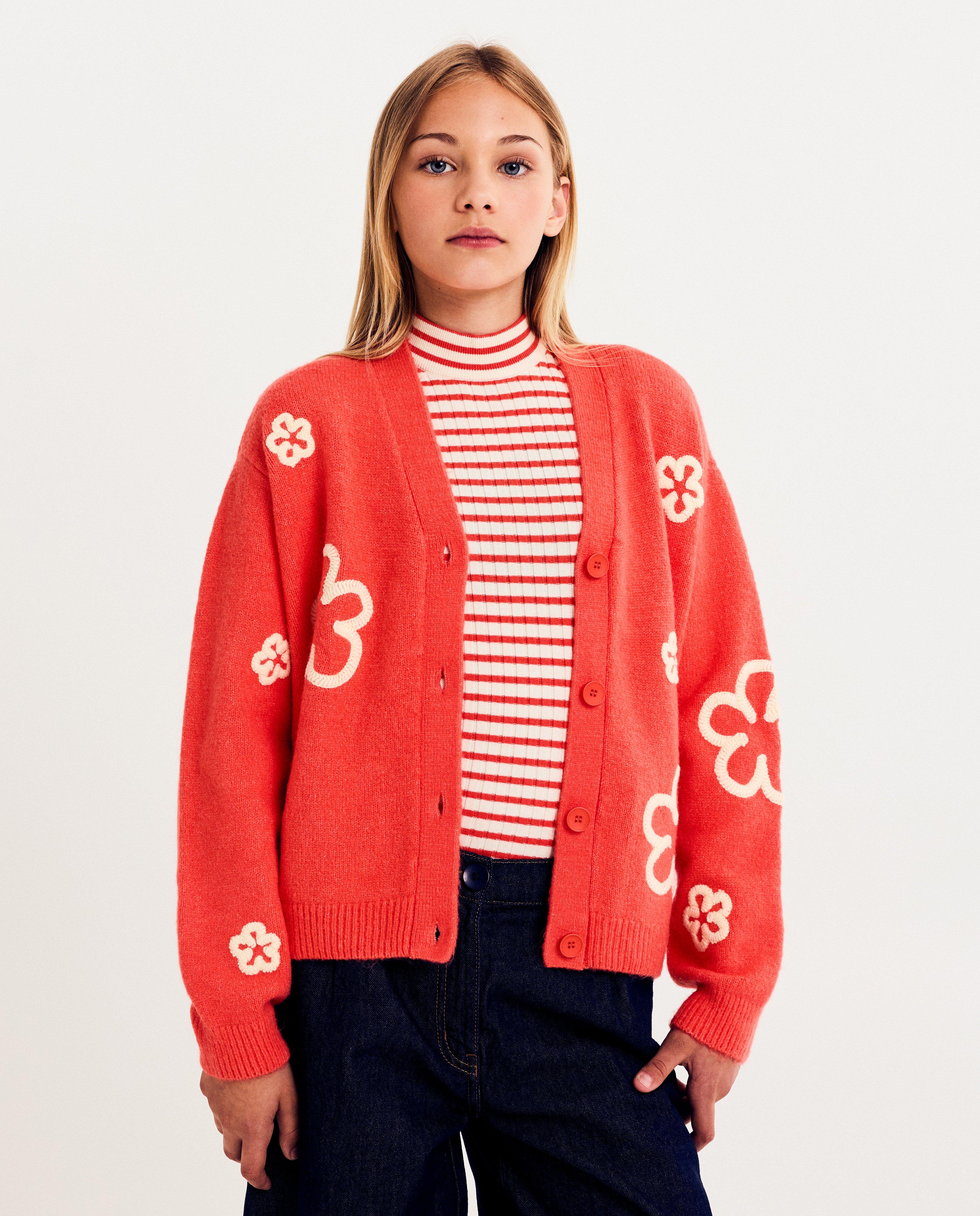 Cardigan met geborduurd bloemenpatroon - Product Detail - feloranje - afbeelding nummer 2