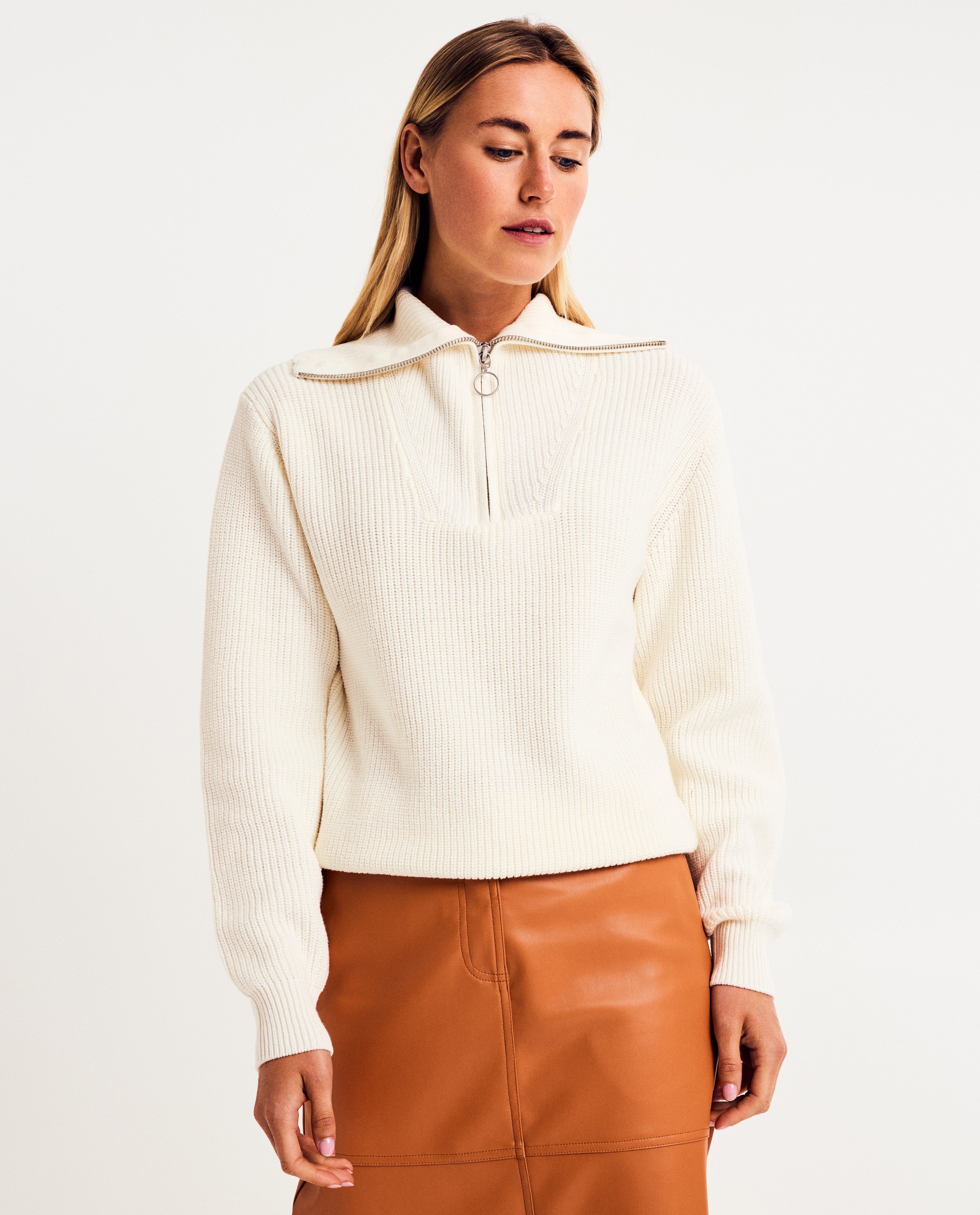Trui met korte rits, loose fit